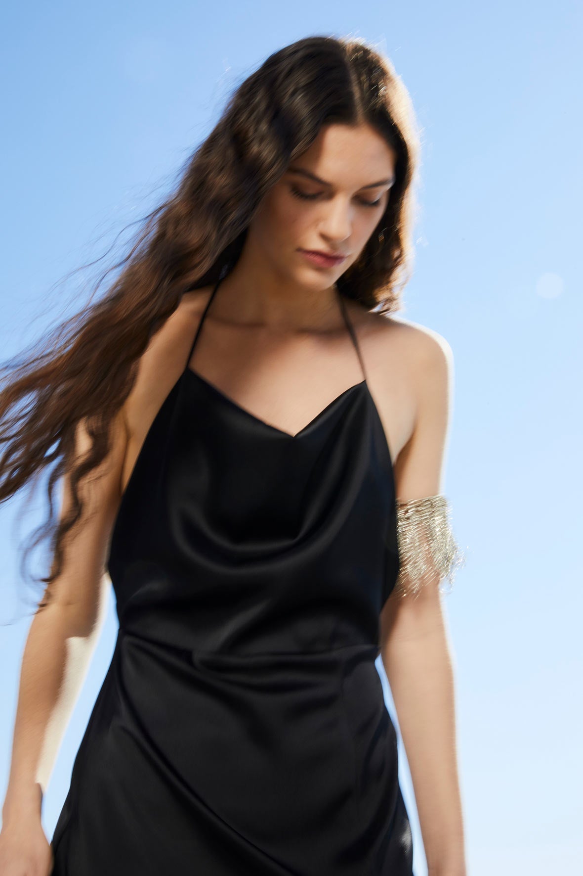 ALICE BLACK SATIN DRESS