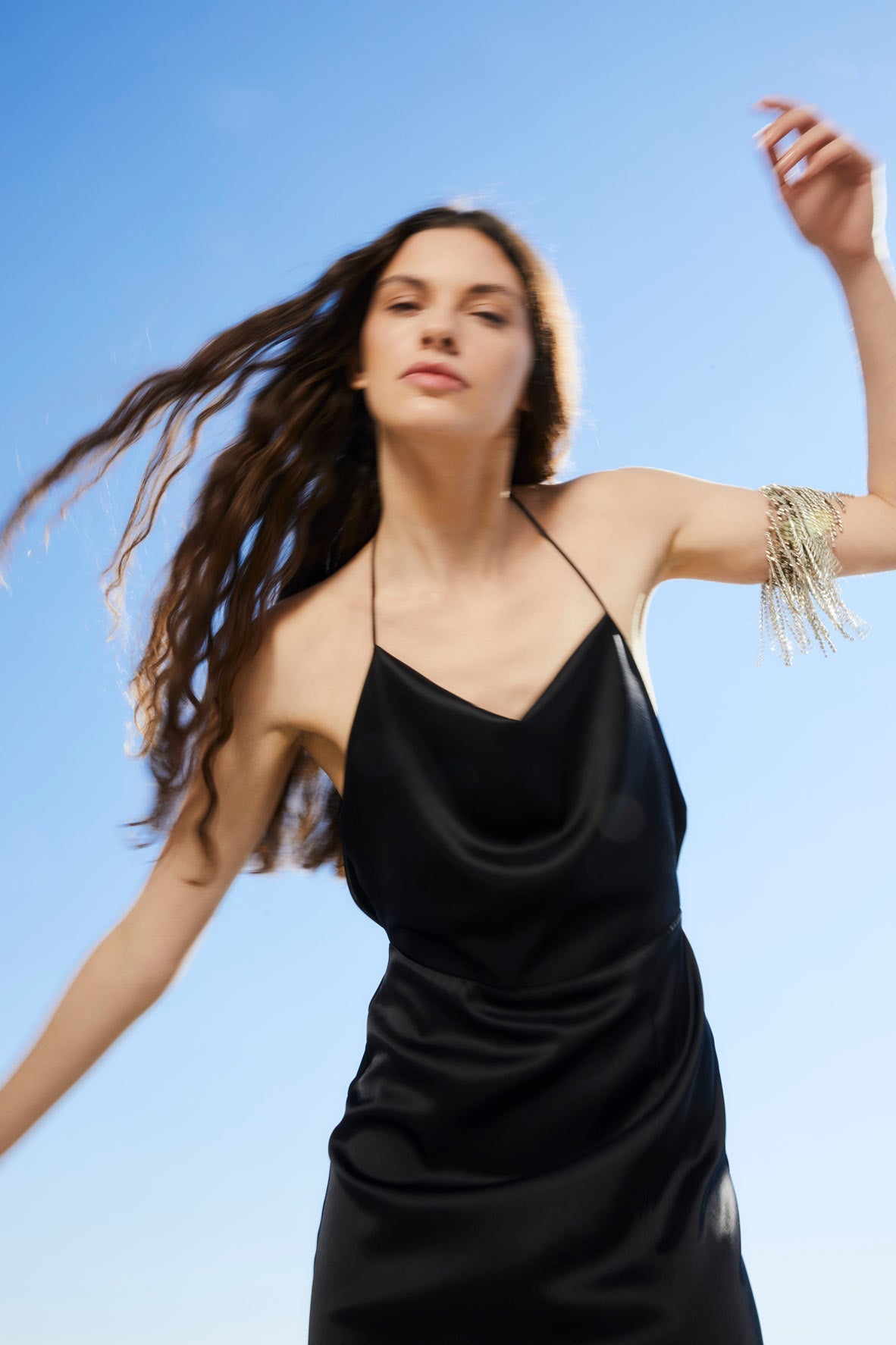 ALICE BLACK SATIN DRESS