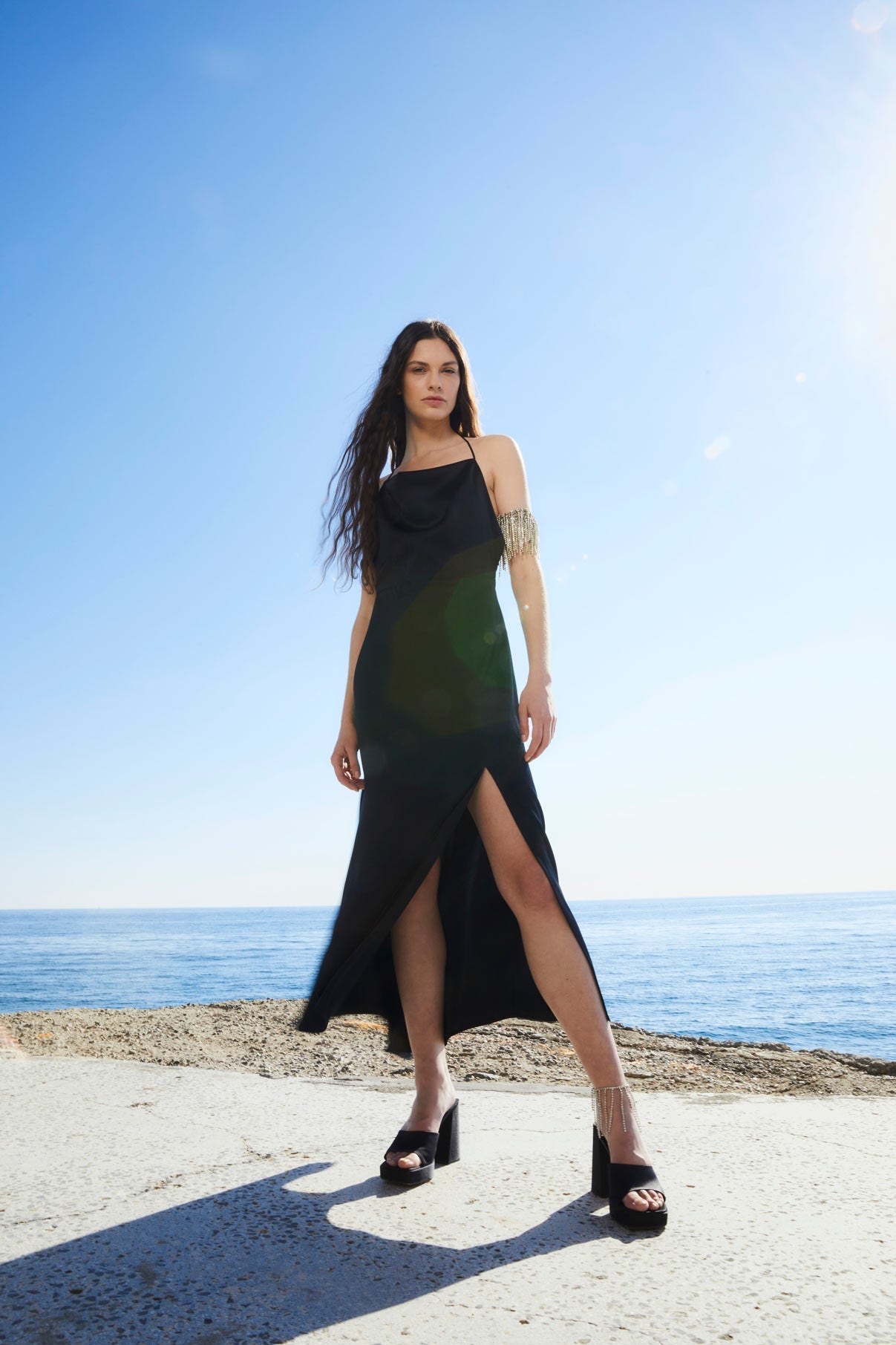 ALICE BLACK SATIN DRESS