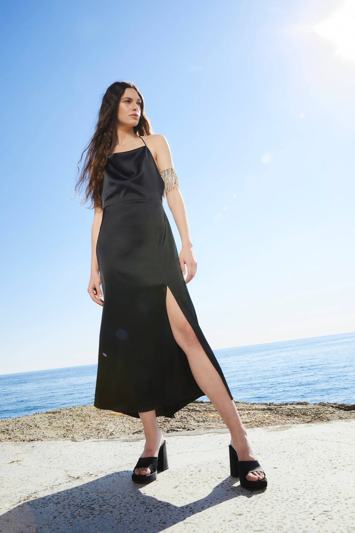 ALICE BLACK SATIN DRESS