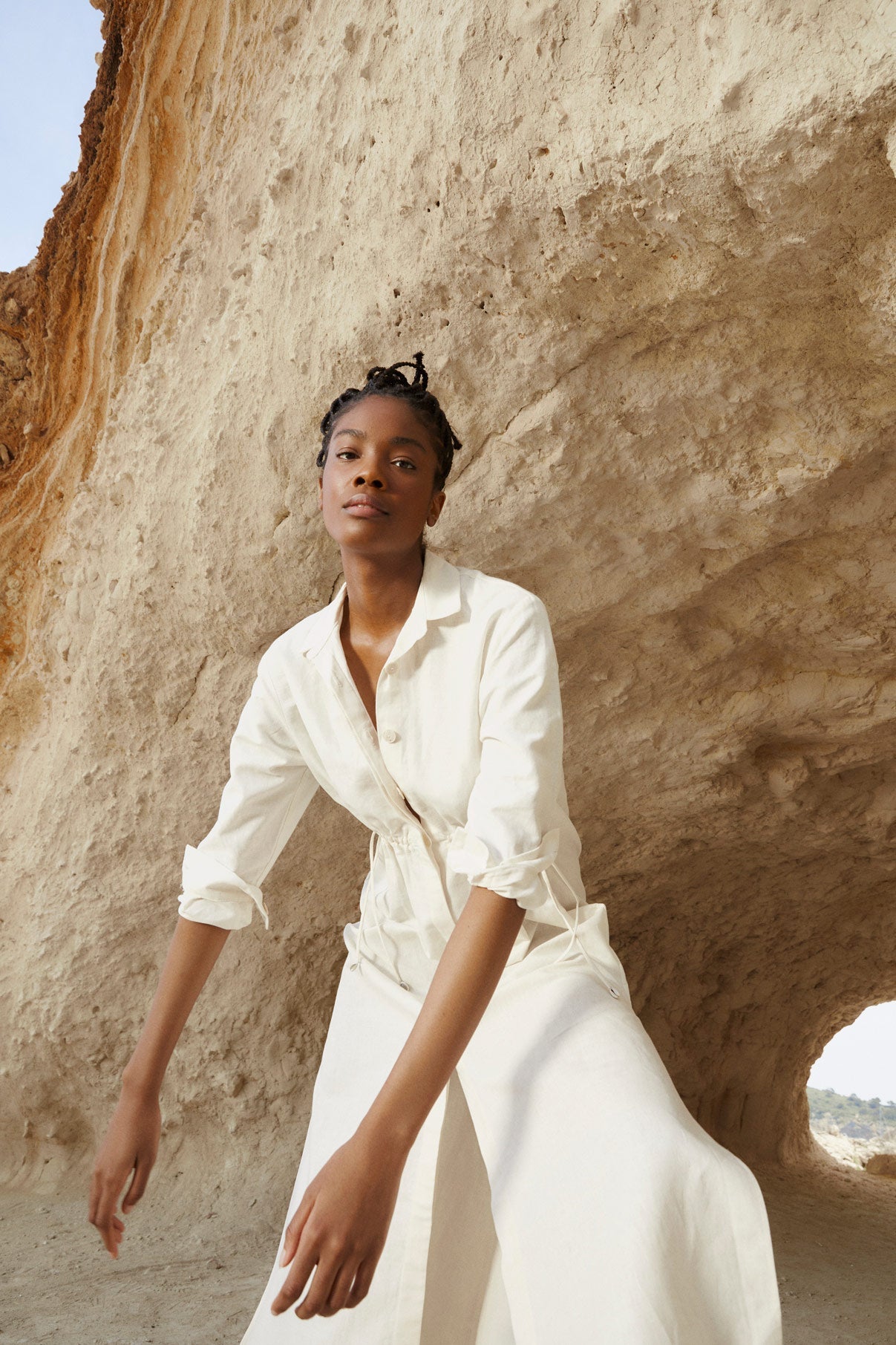 MARTA DRESS RAW LINEN