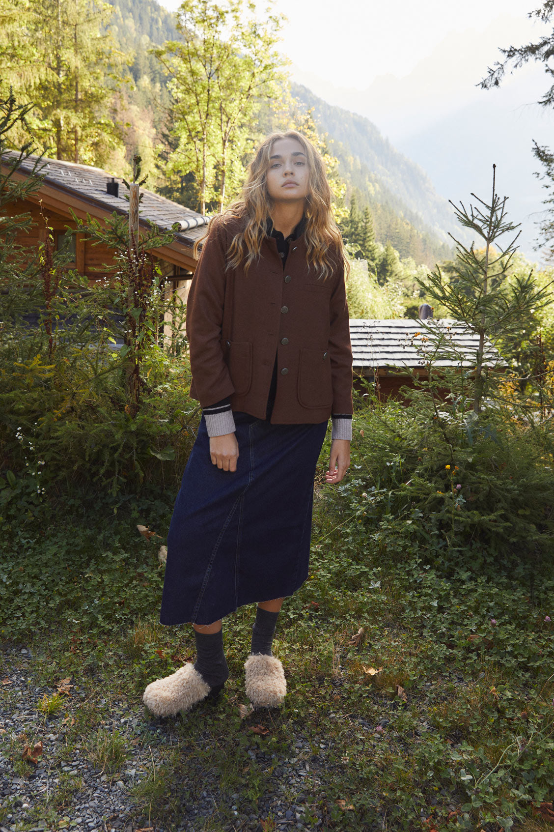 DARK DENIM DENIM SKIRT