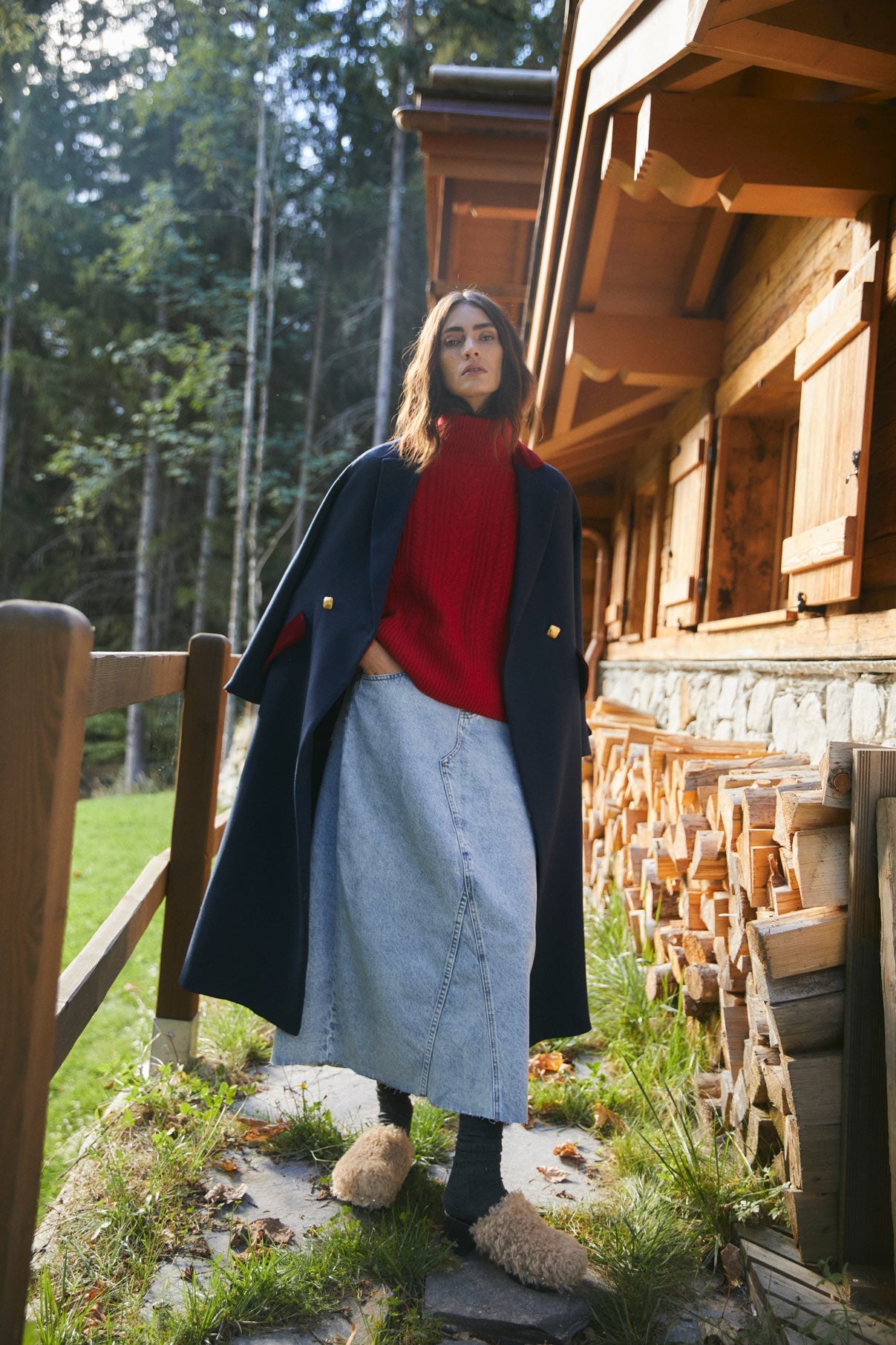 BLEACHED DENIM SKIRT