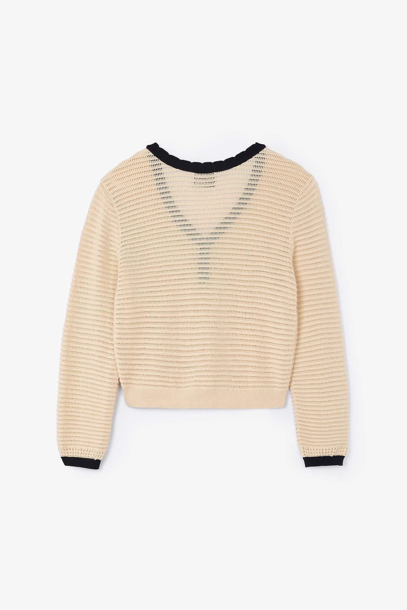 ECRU KNITTED OPENWORK JERSEY