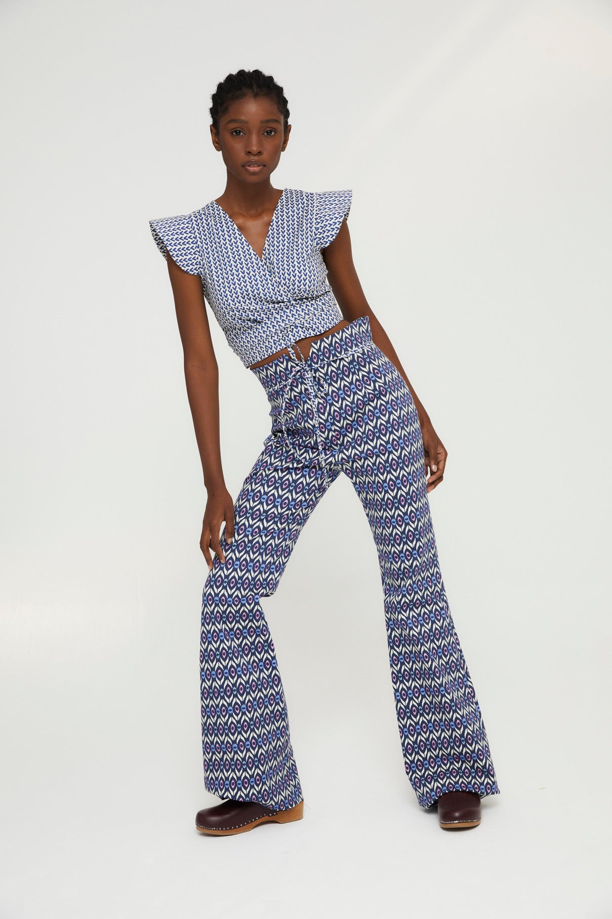 AZTEC BLUE CORSET PANTS