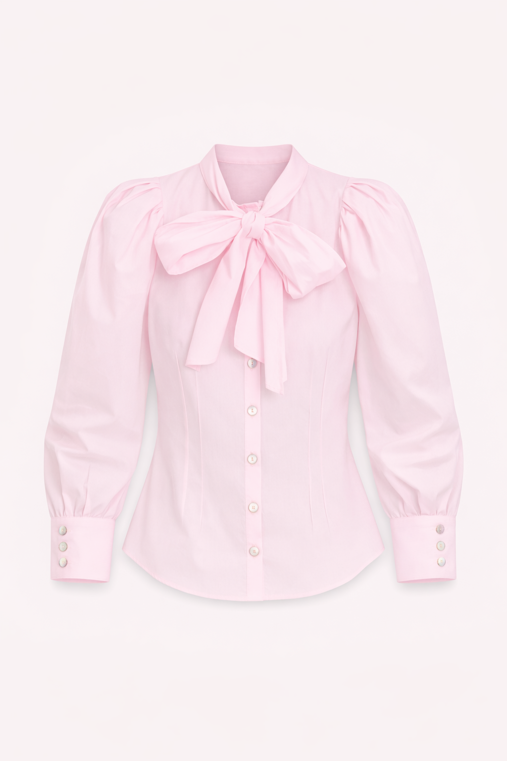 BOW TIE BLOUSE PINK POPLIN
