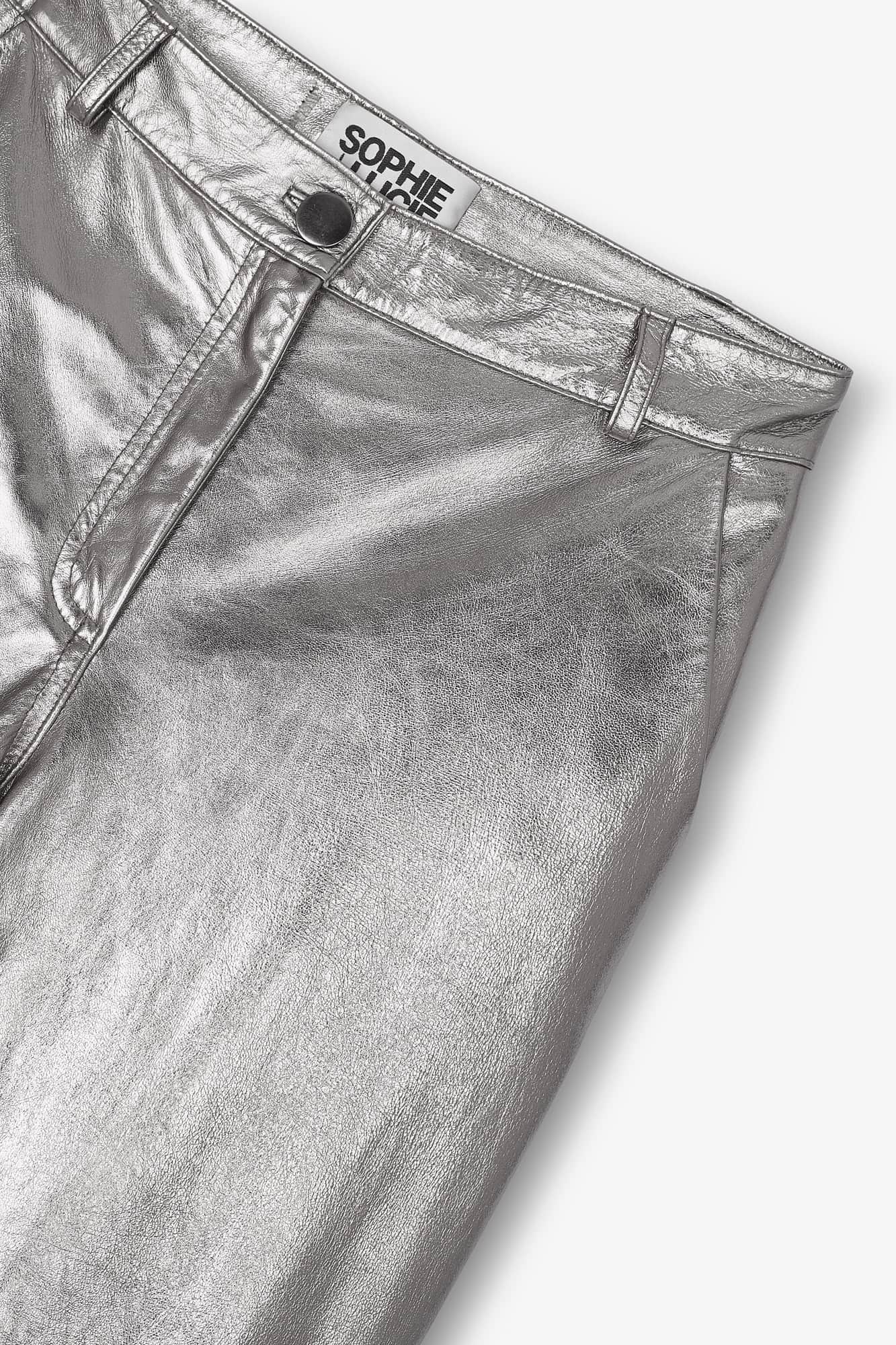 PETE SILVER LEATHER PANTS