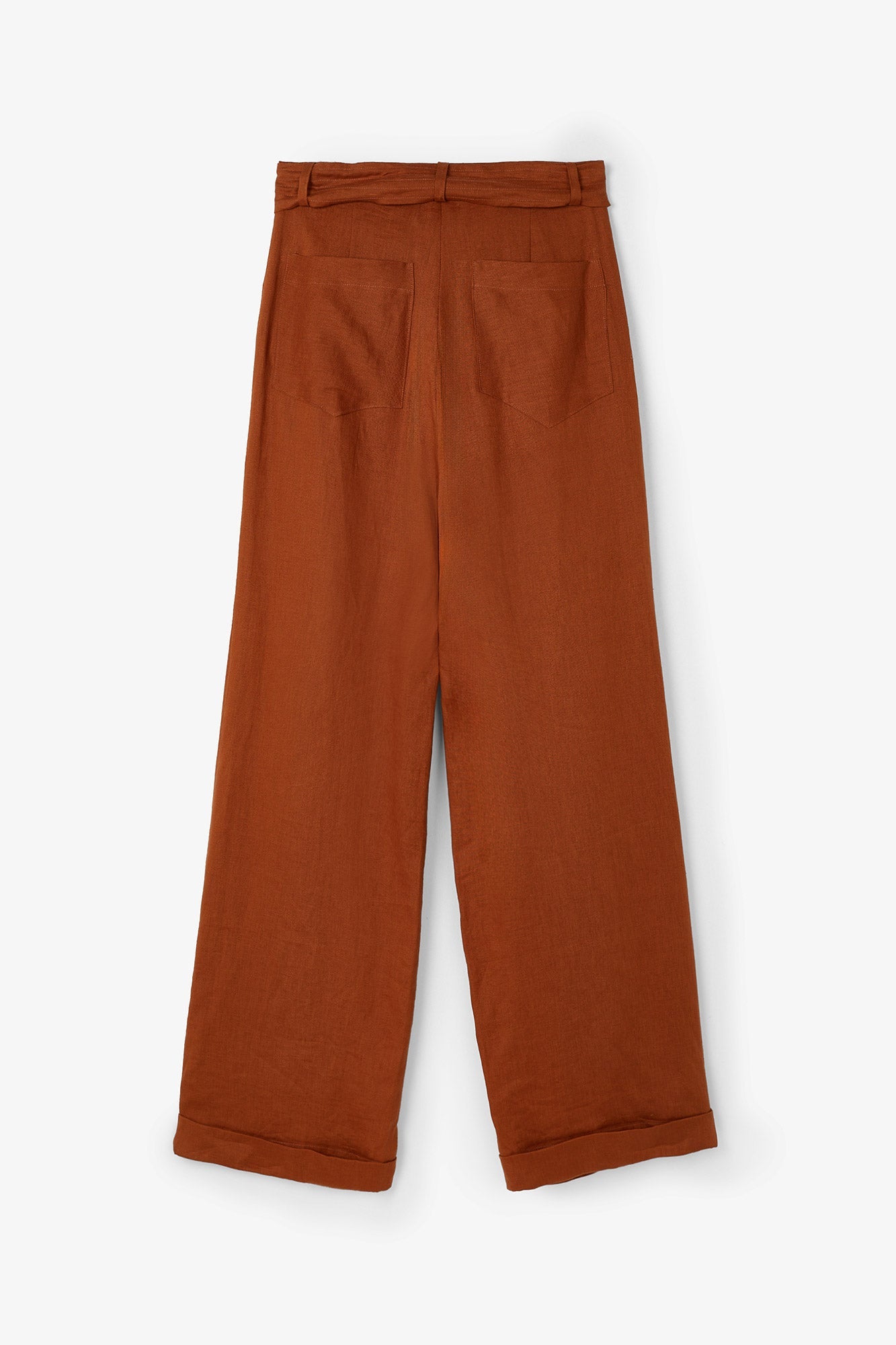 CARAMEL LINEN TRIANGLE PANTS