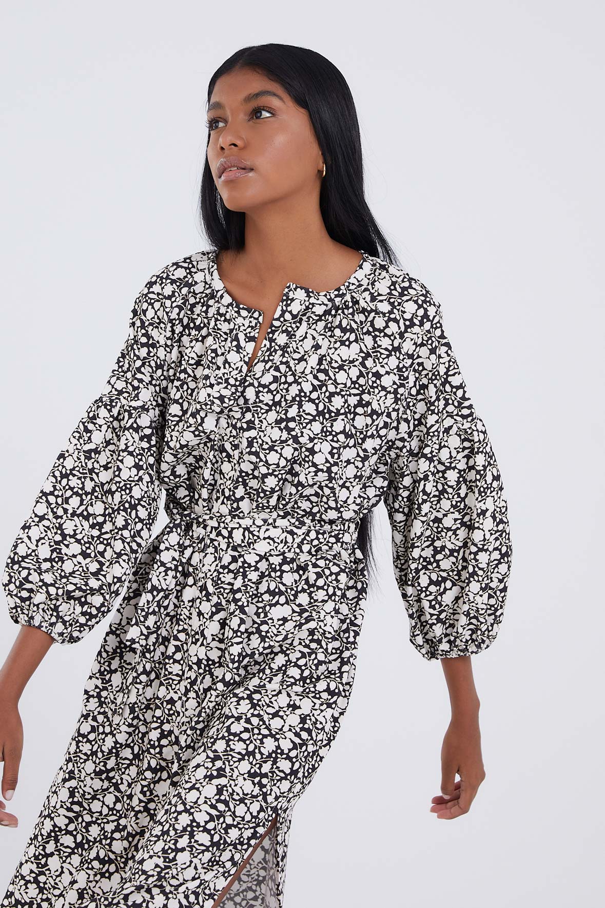 BLACK TWO-TONE TUNIC BLACK CORDUROY