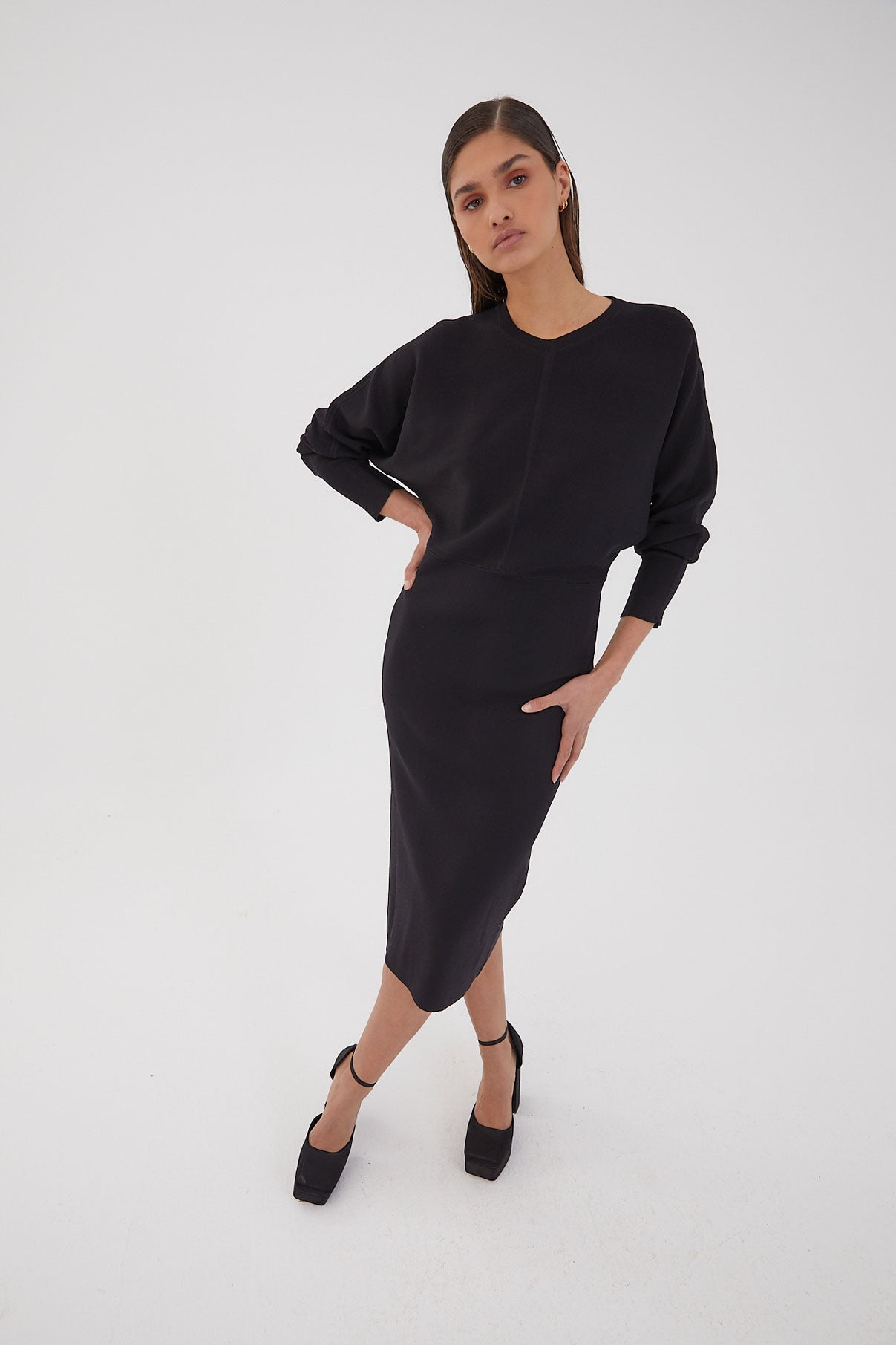 LUCIA DRESS BLACK KNIT