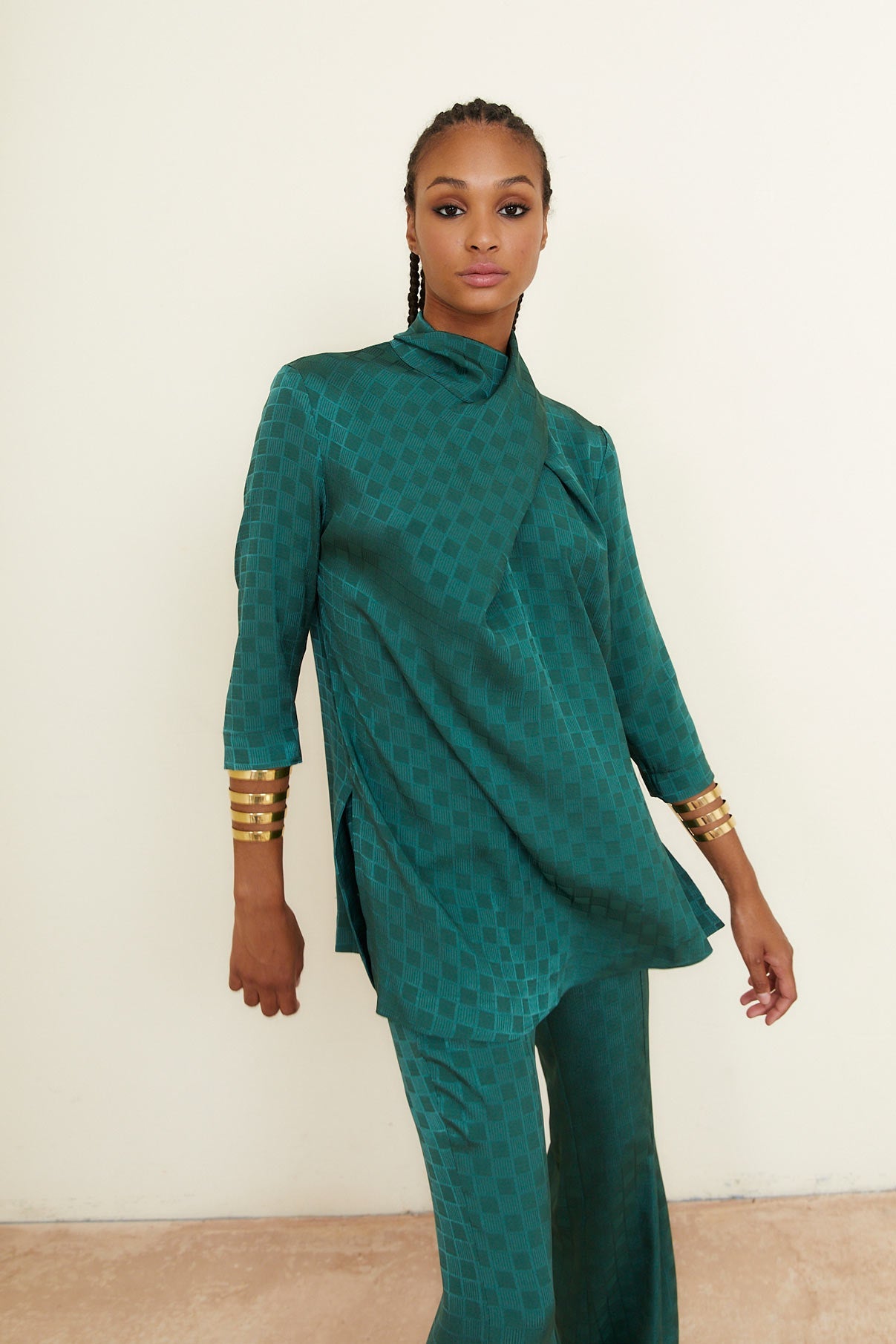 CLOTILDE TUNIC GREEN CHECK