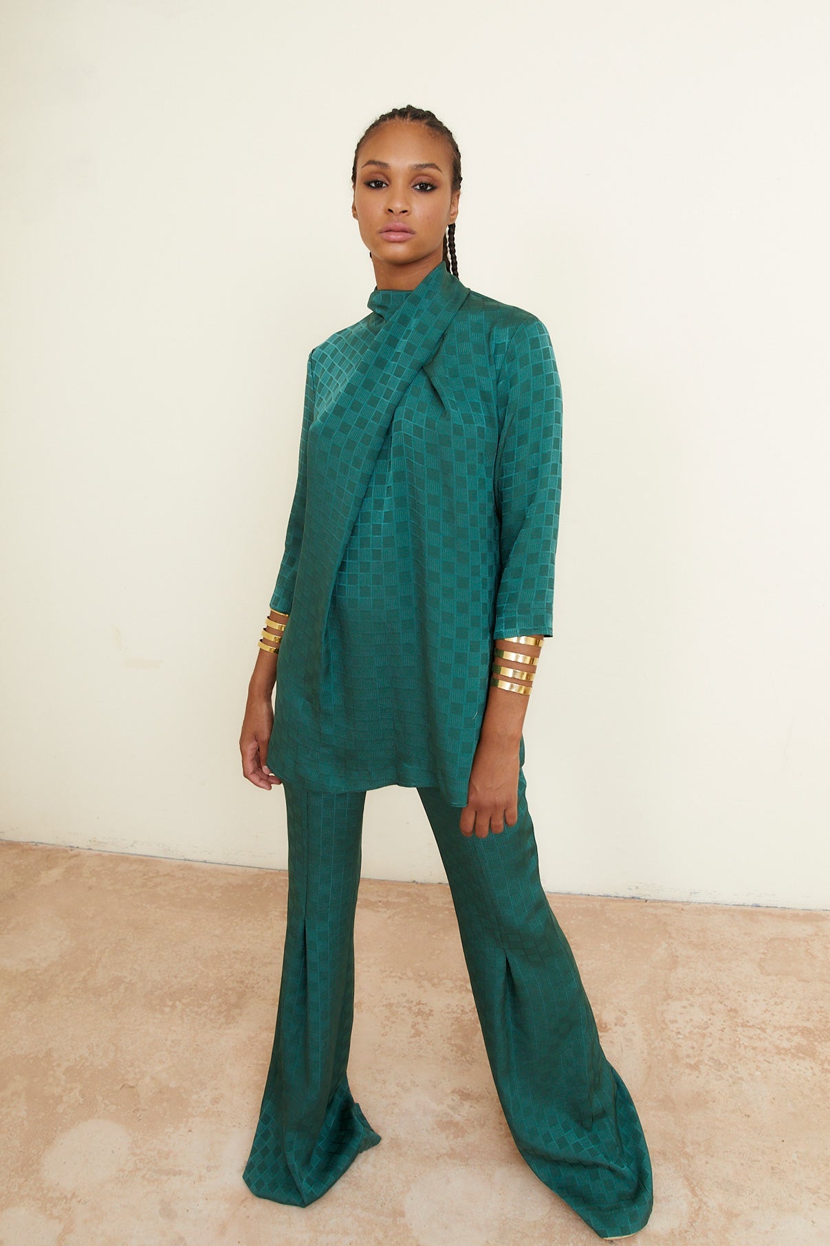 CLOTILDE TUNIC GREEN CHECK