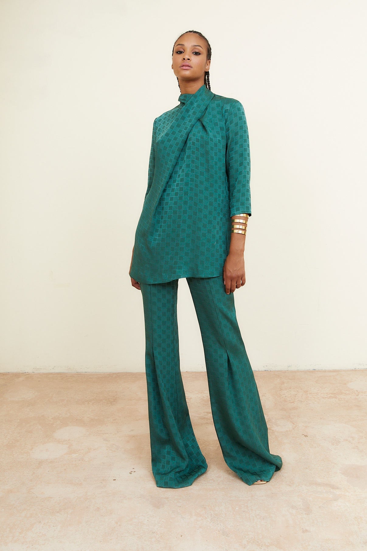 CLOTILDE TUNIC GREEN CHECK