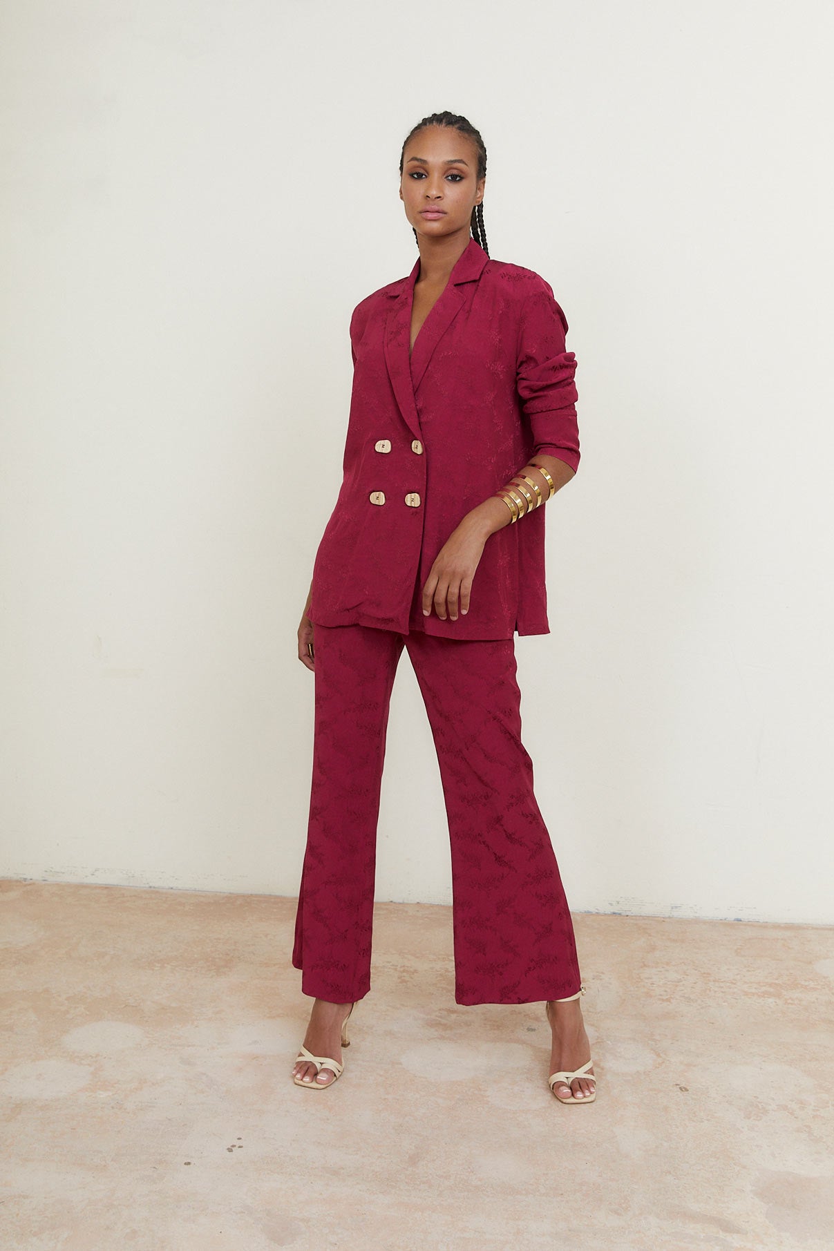 SIXTIES PLUM FLOWER PANTS