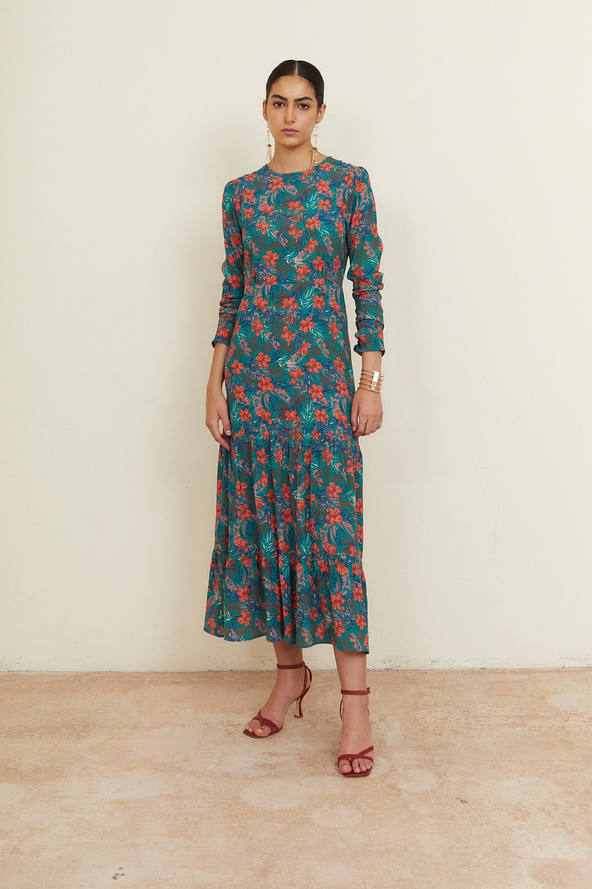 CORINA JUNGLE COBALT DRESS