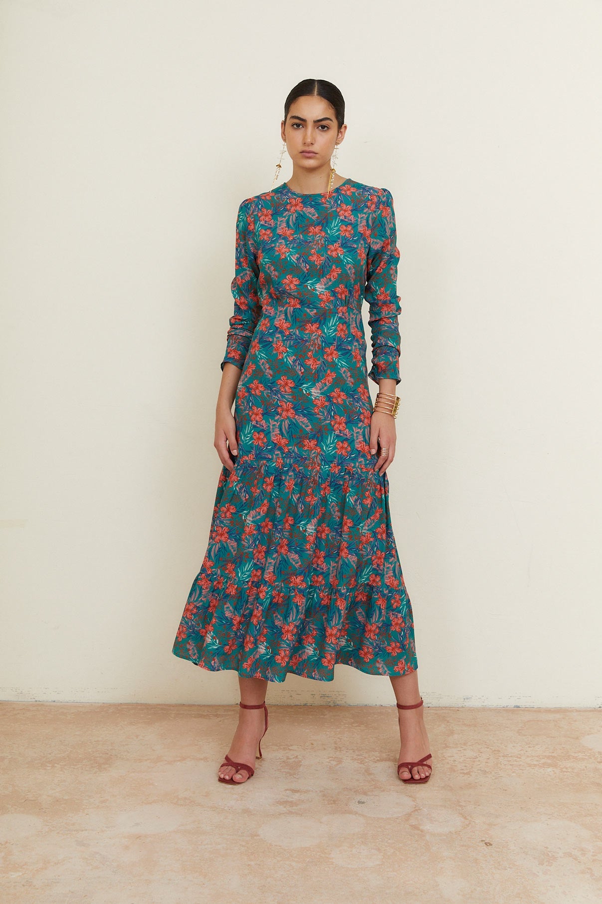 CORINA JUNGLE COBALT DRESS