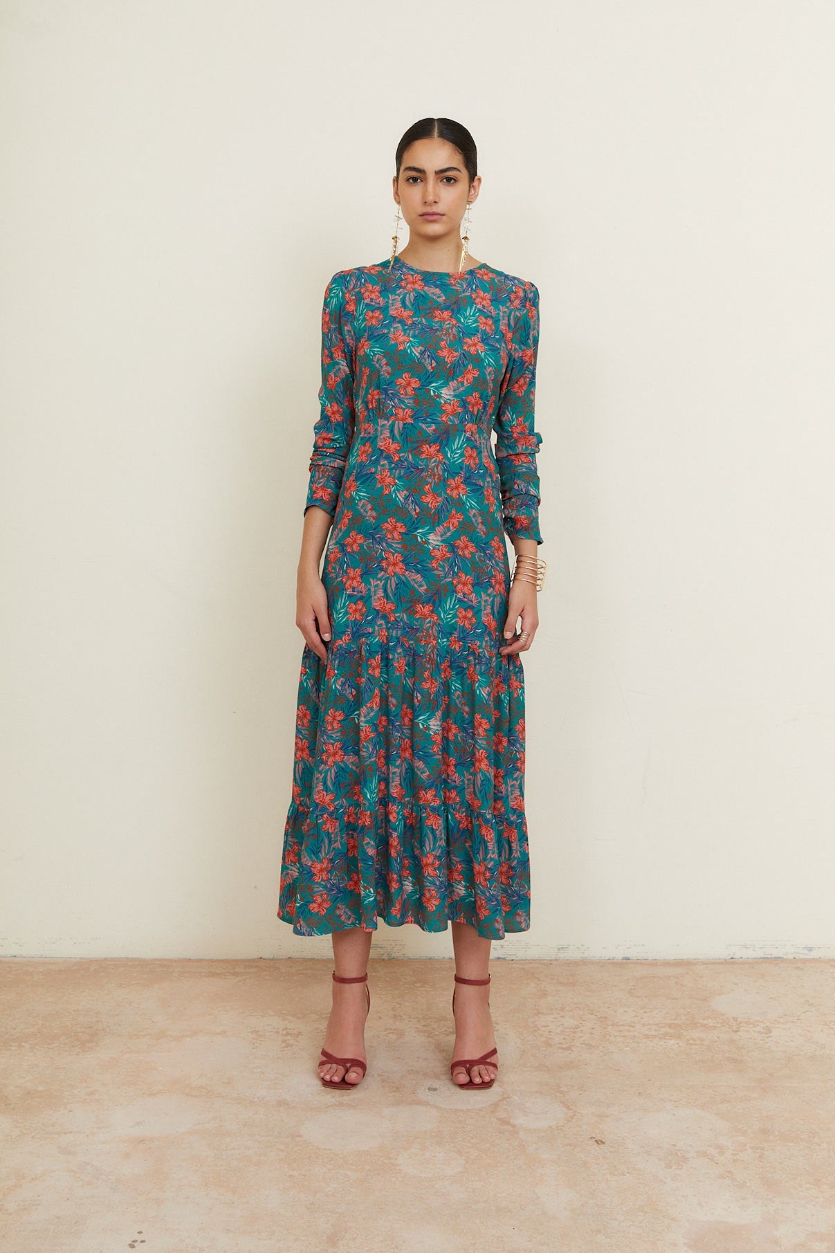 CORINA JUNGLE COBALT DRESS