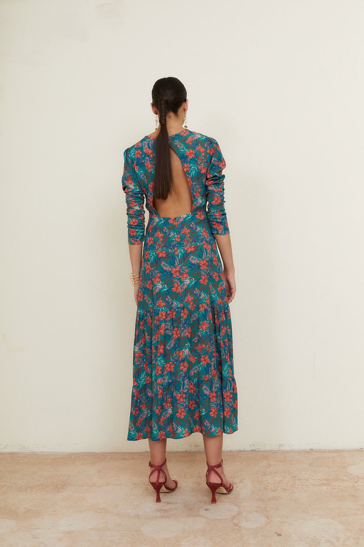 CORINA JUNGLE COBALT DRESS