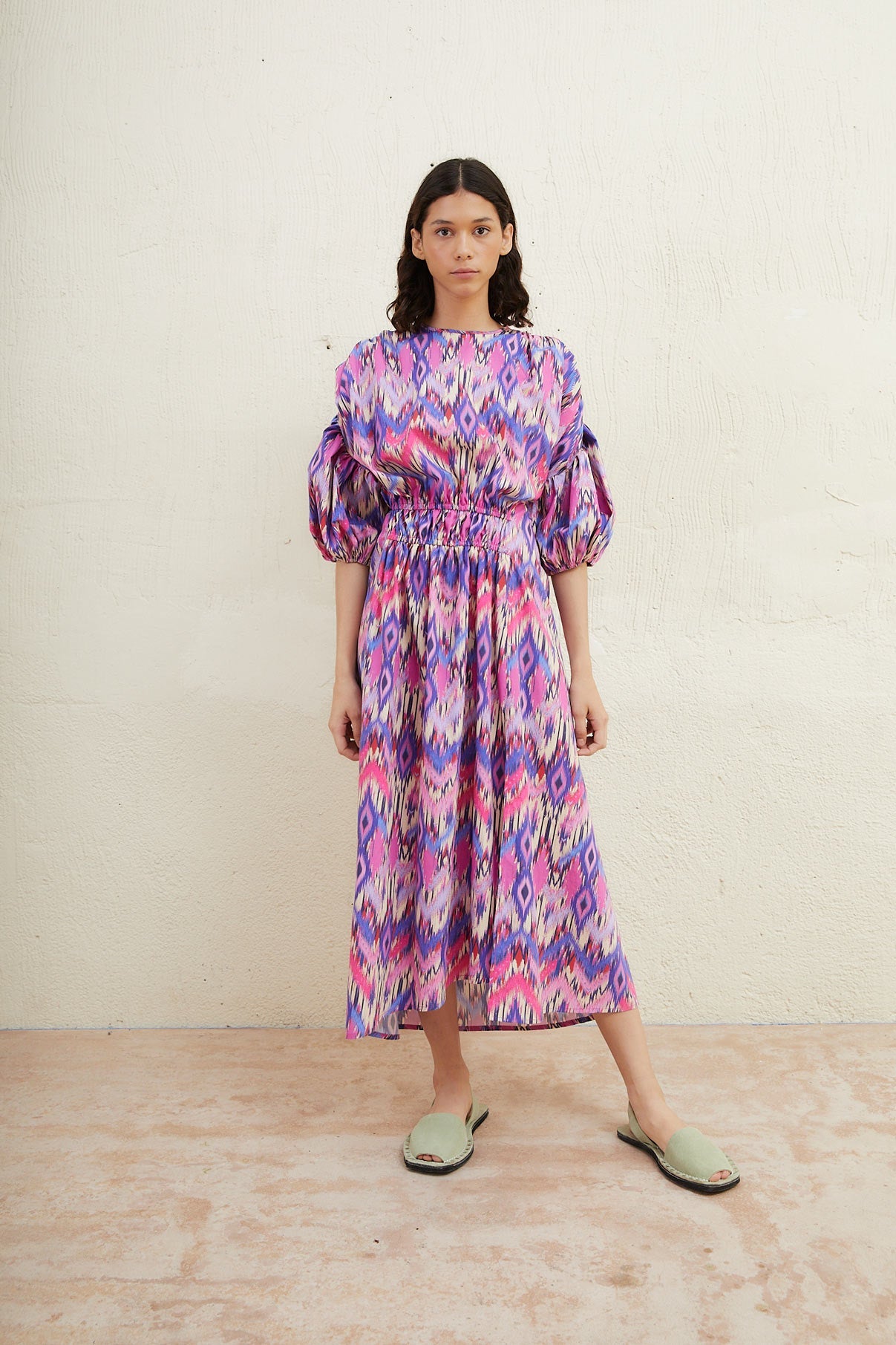 PATY IKAT FUCHSIA DRESS