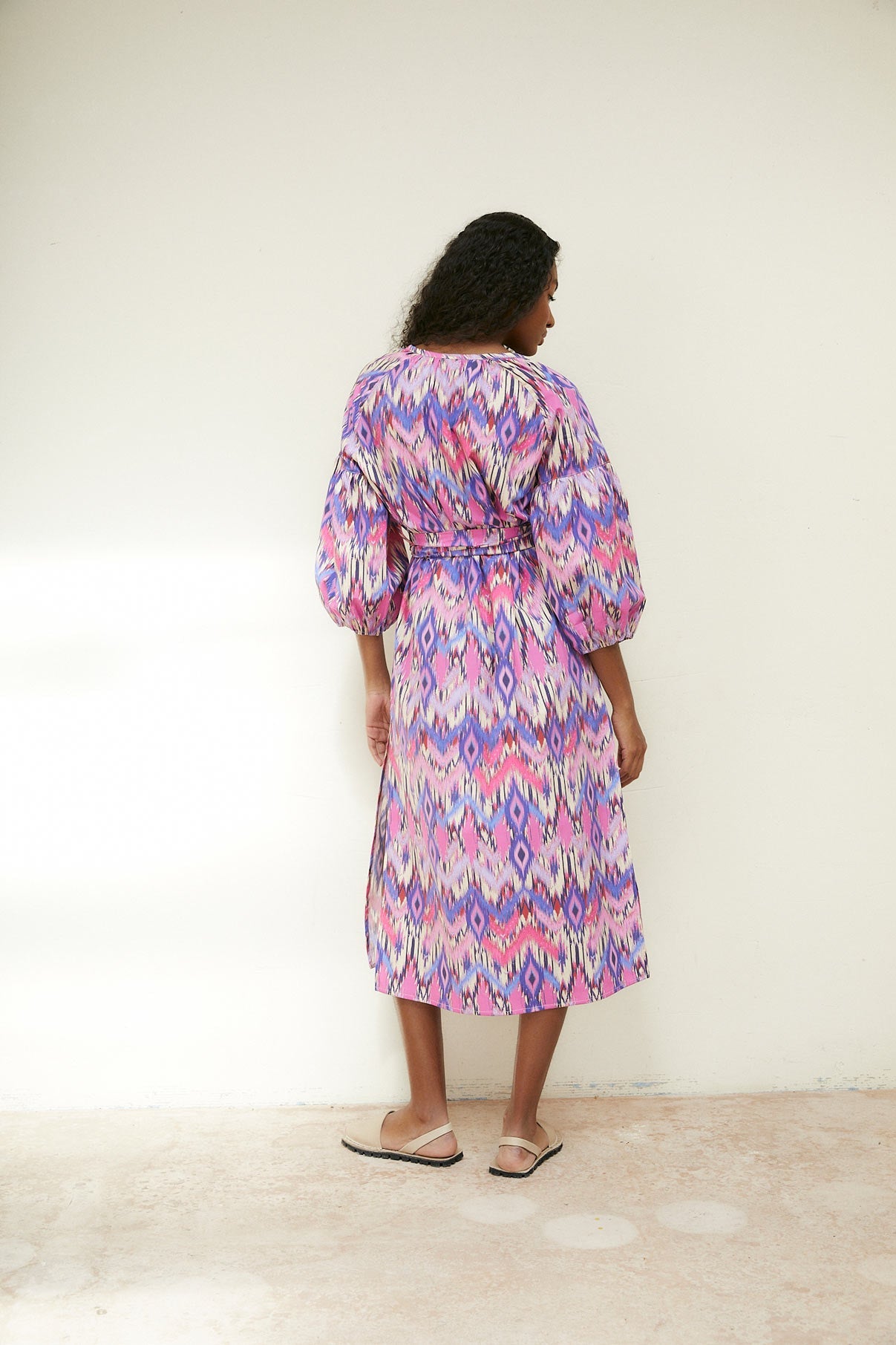 BLACK IKAT FUCHSIA TUNIC
