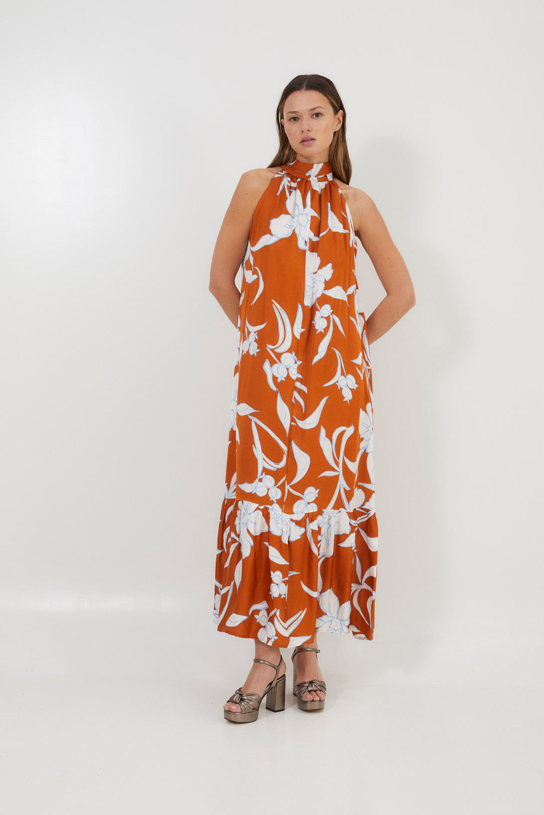 GERA PALERMO CARAMEL DRESS