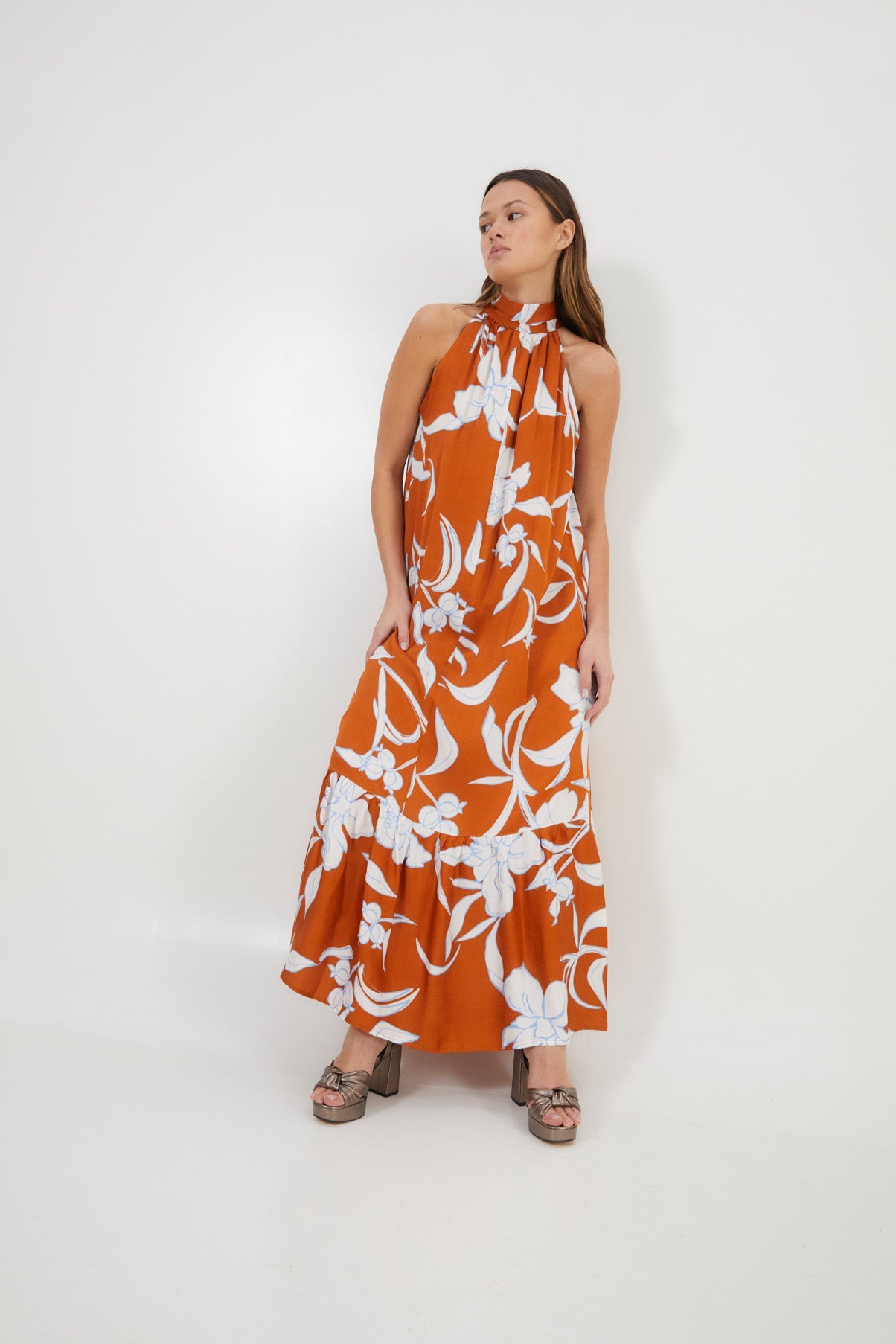 GERA PALERMO CARAMEL DRESS