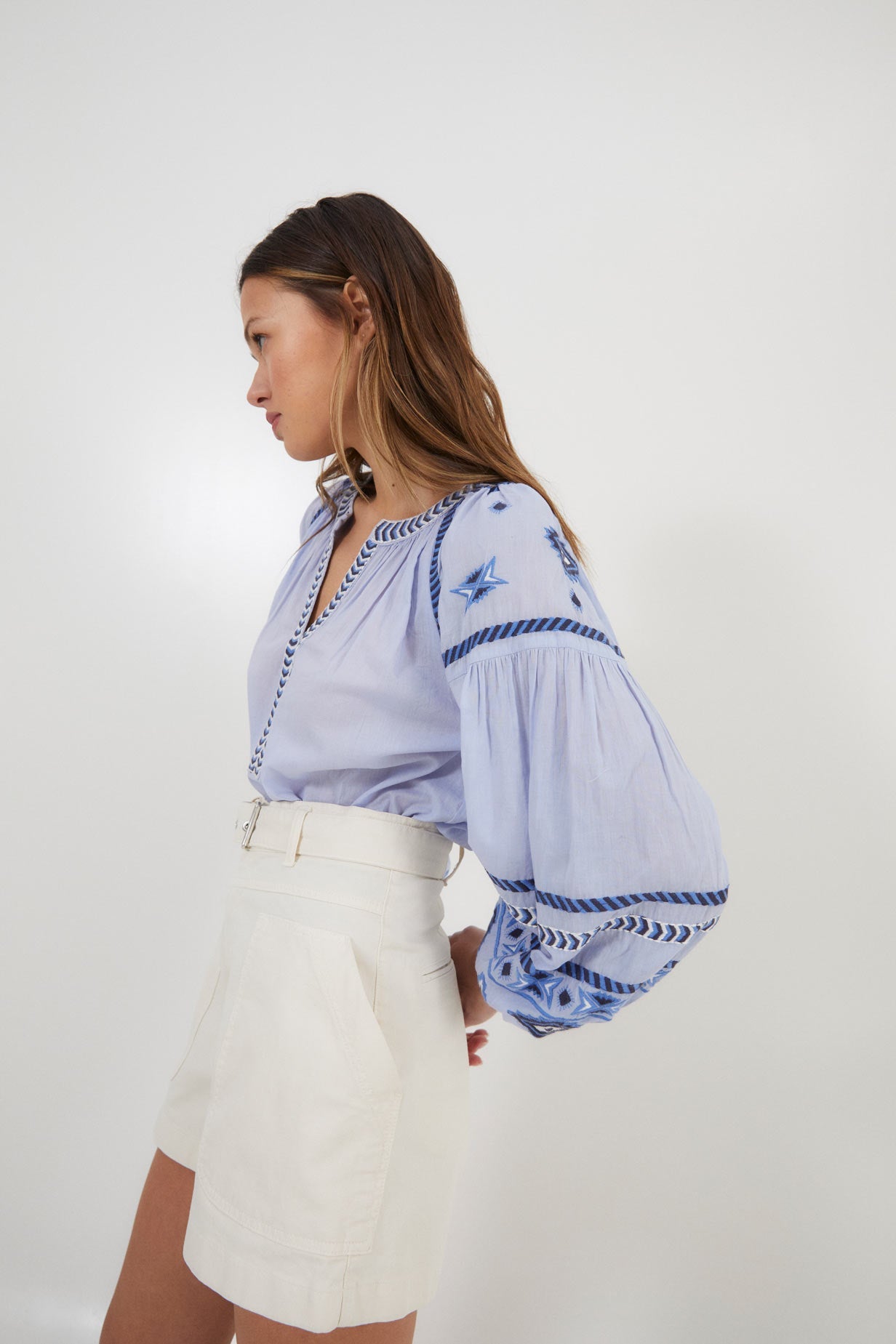 BLUE PATNA BLOUSE SS24