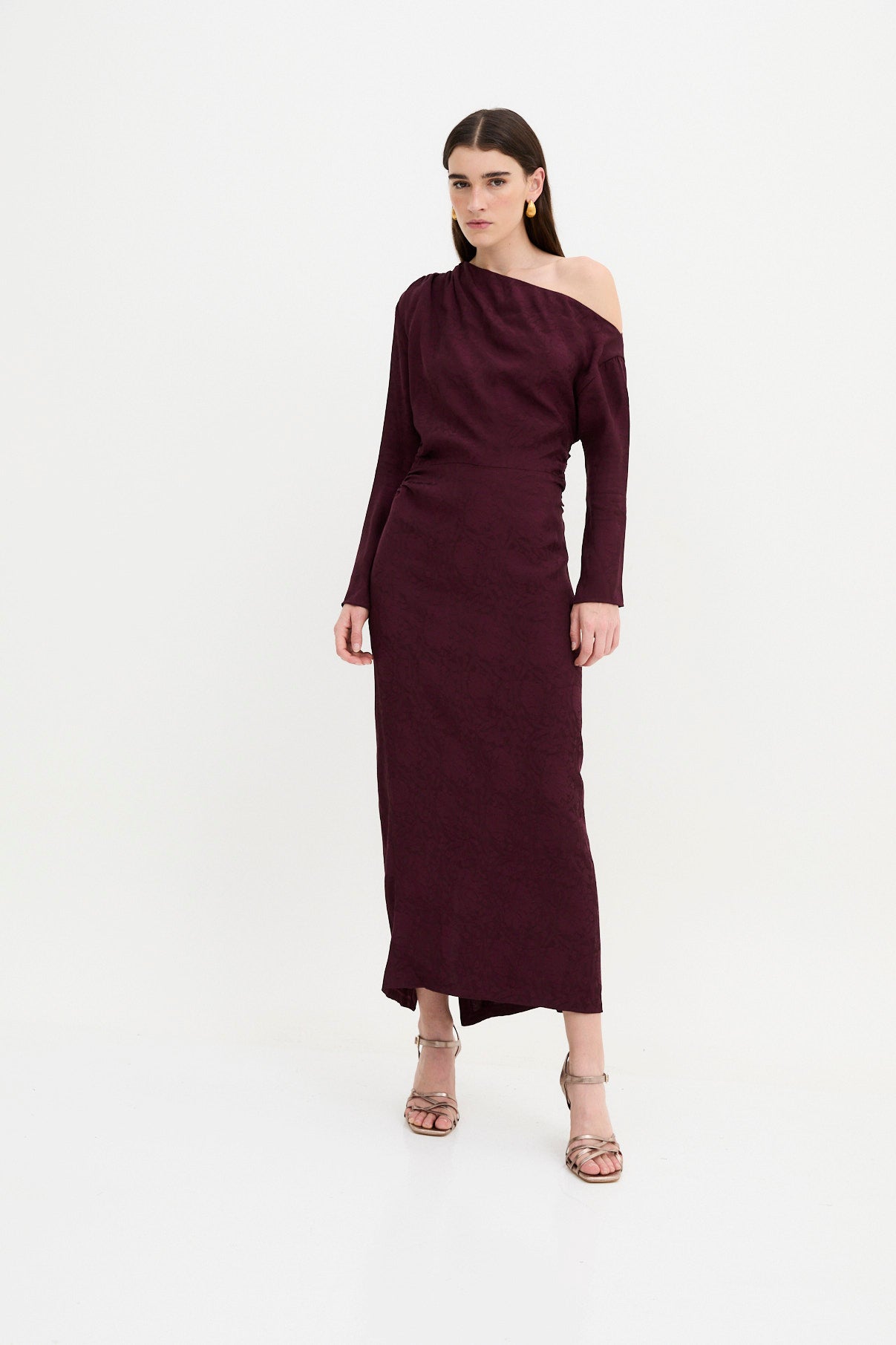 FRANCINA RETRO BURGUNDY DRESS