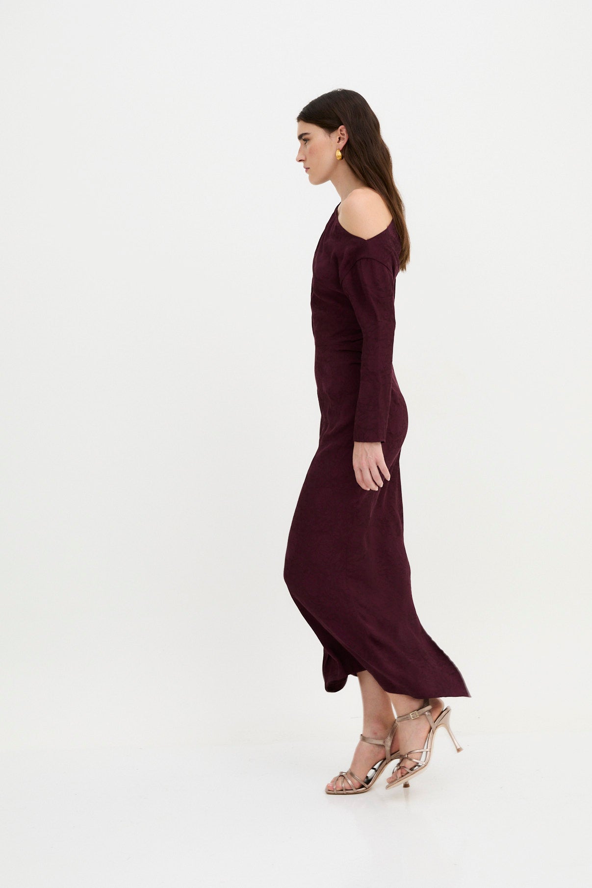 FRANCINA RETRO BURGUNDY DRESS