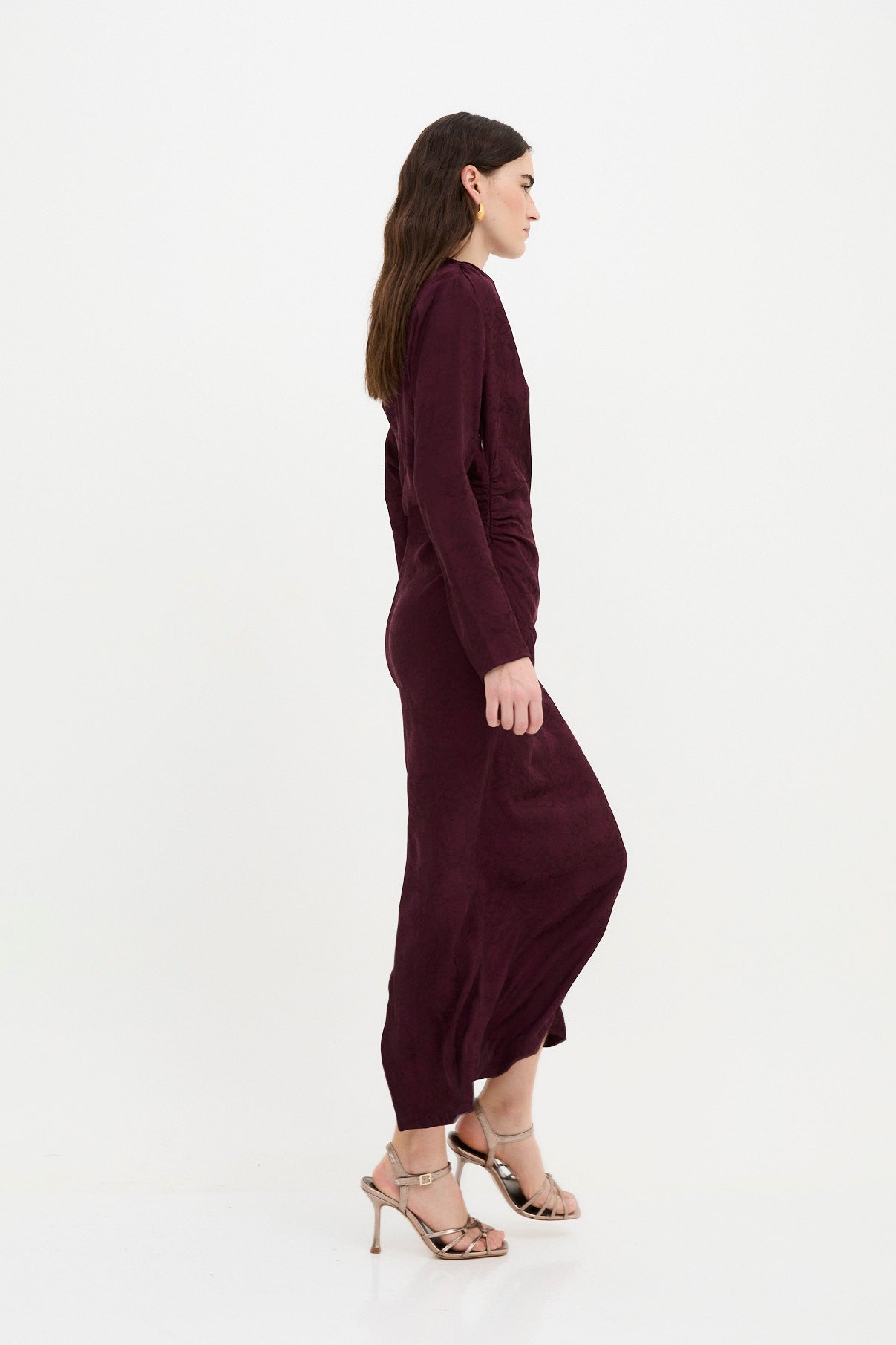 FRANCINA RETRO BURGUNDY DRESS