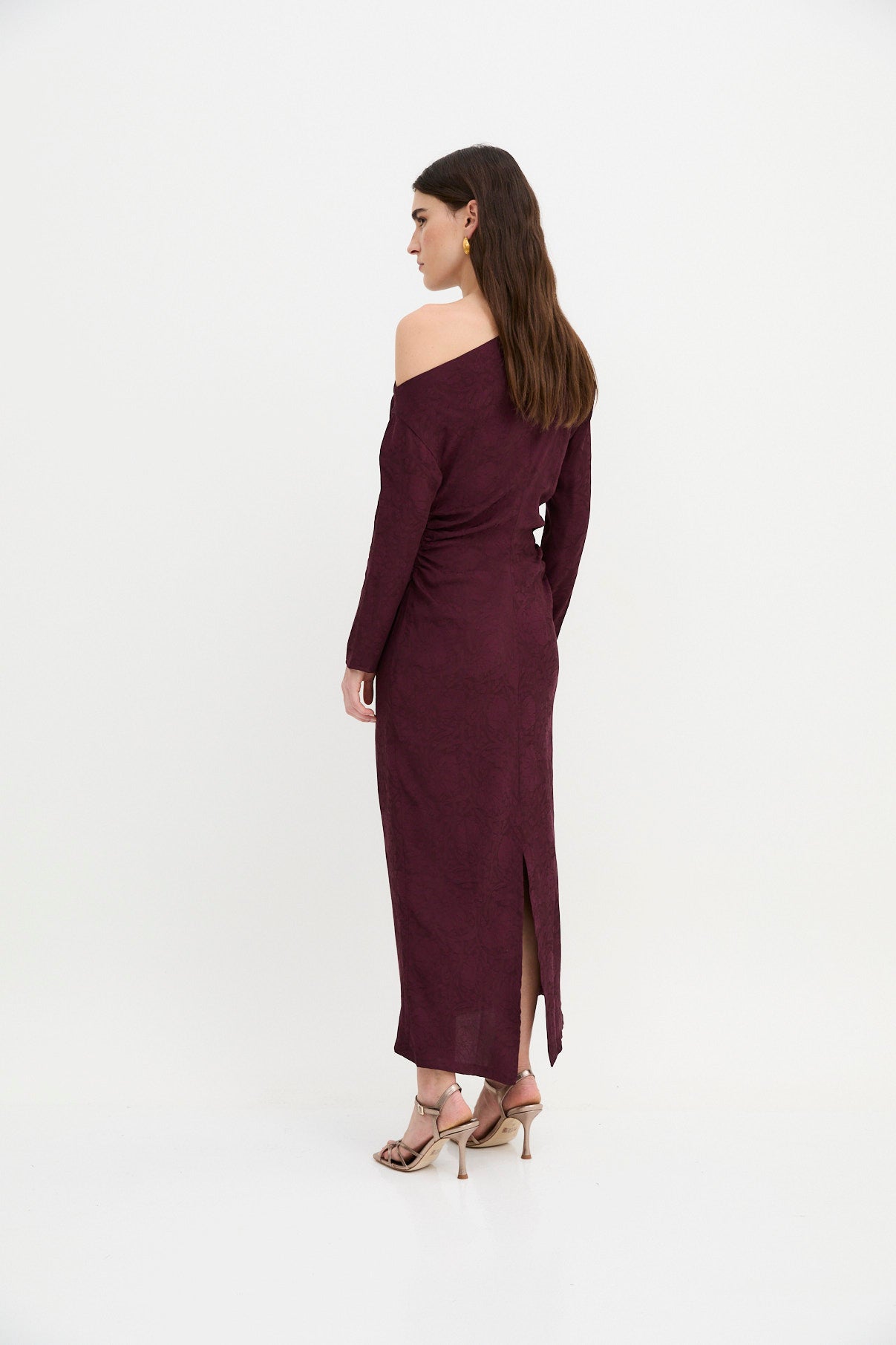 FRANCINA RETRO BURGUNDY DRESS