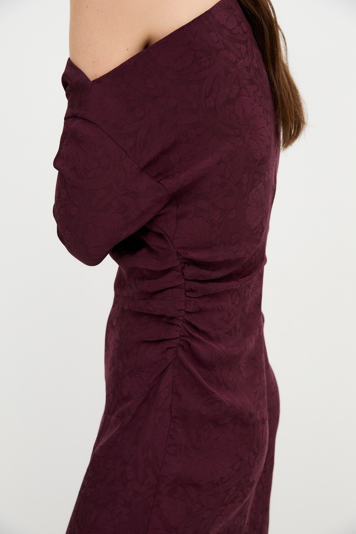 FRANCINA RETRO BURGUNDY DRESS