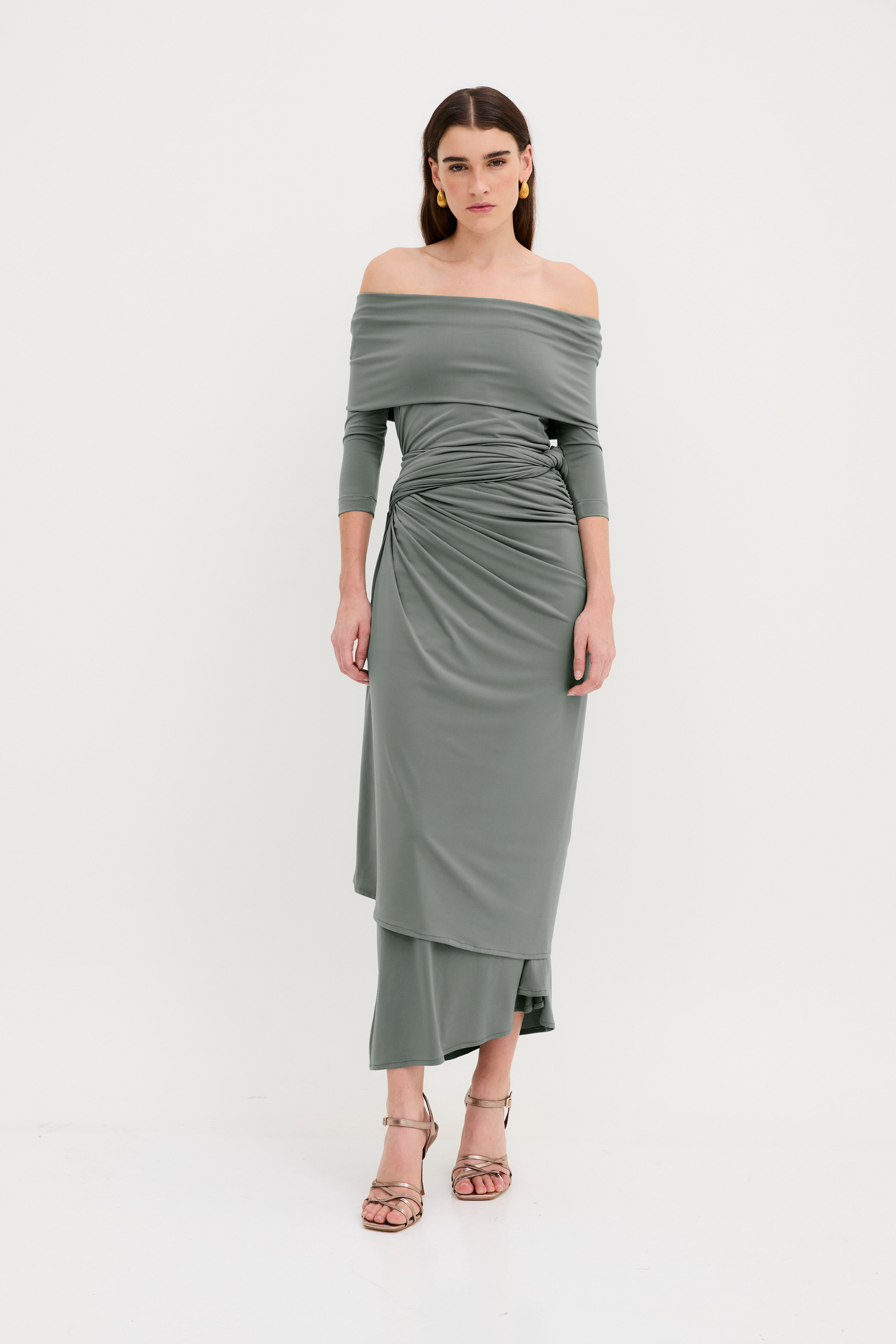 SMOKE KNIT PAREO DRESS