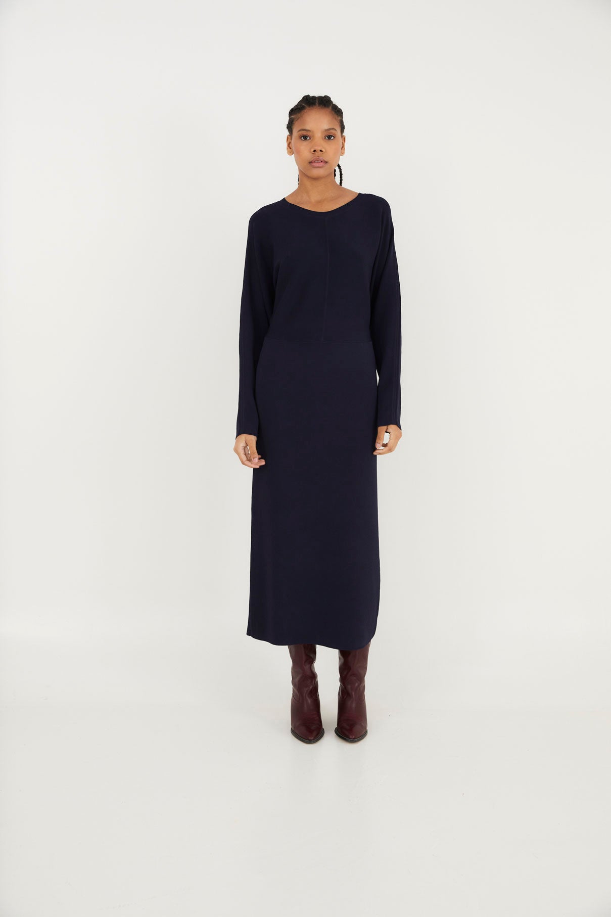 LUCIA DRESS IN NAVY KNIT