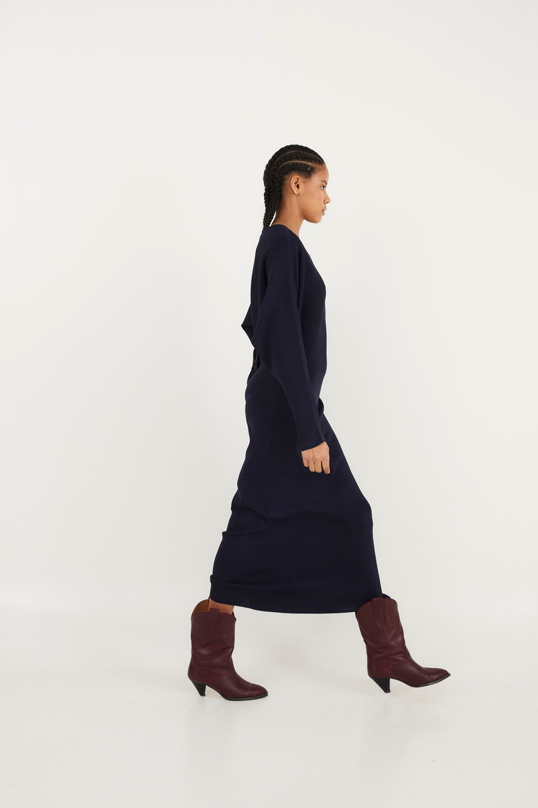 LUCIA DRESS IN NAVY KNIT