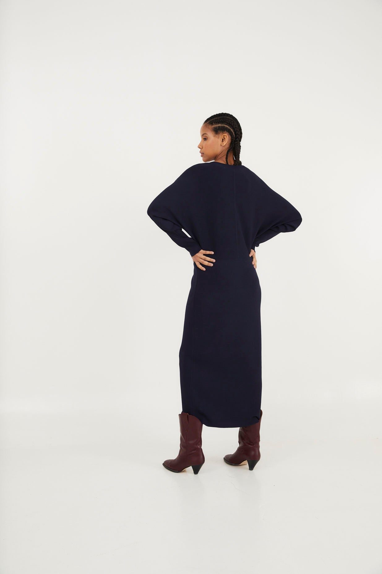 LUCIA DRESS IN NAVY KNIT