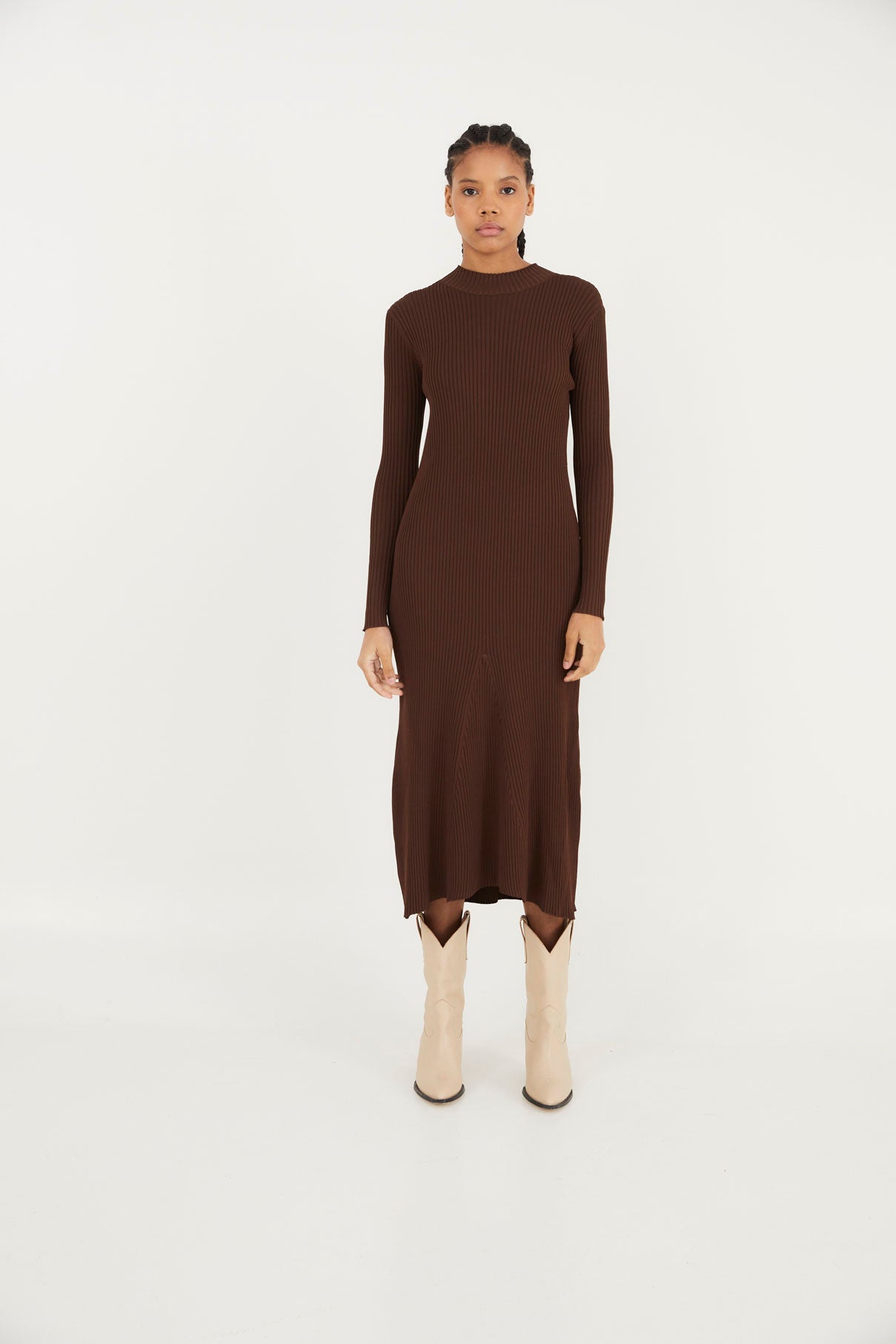 ALEJANDRA BROWN KNIT DRESS