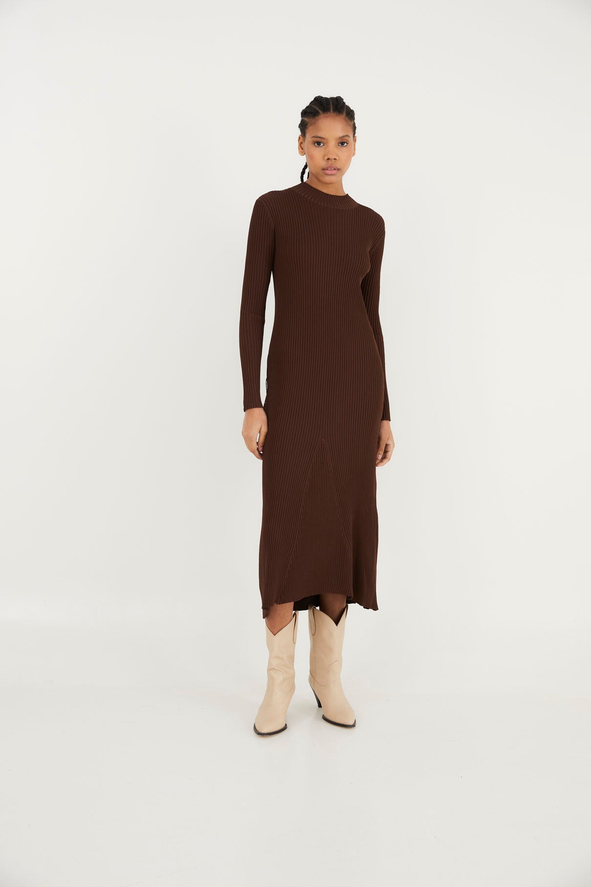 ALEJANDRA BROWN KNIT DRESS