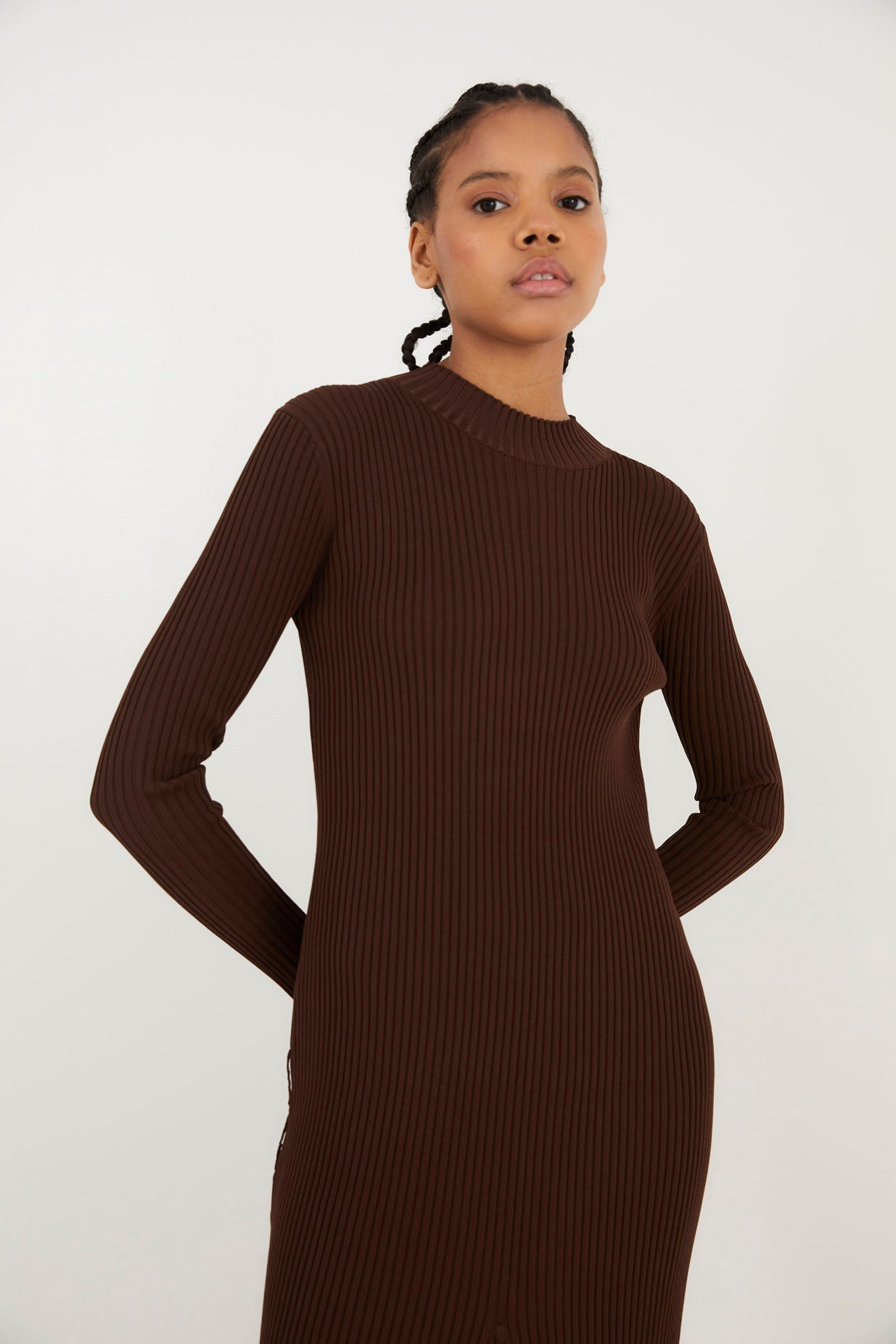 ALEJANDRA BROWN KNIT DRESS