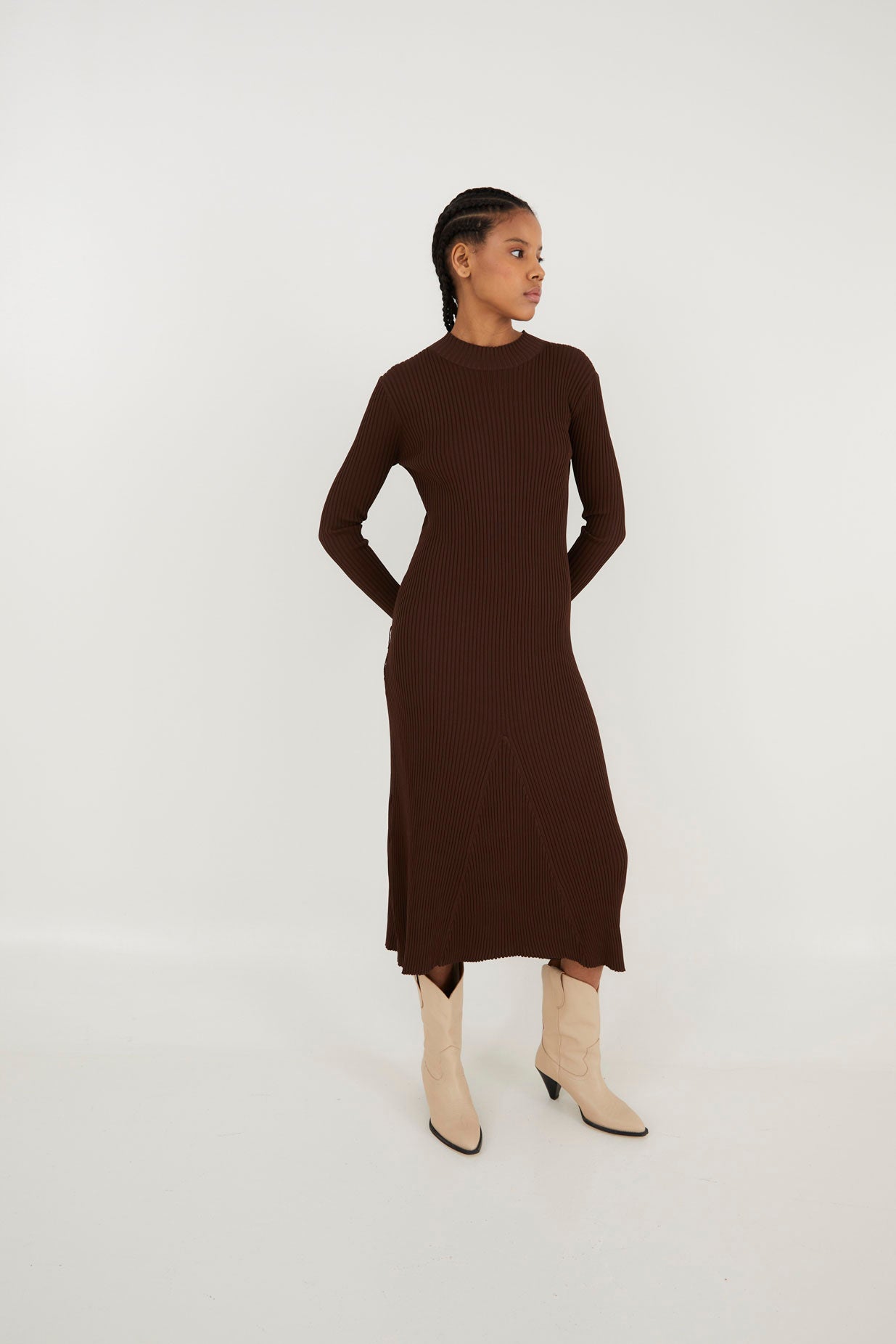 ALEJANDRA BROWN KNIT DRESS