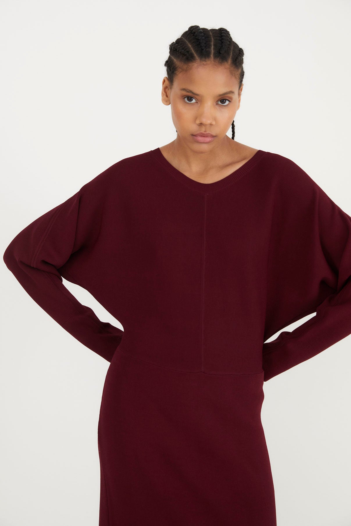 LUCIA DRESS BURGUNDY KNIT