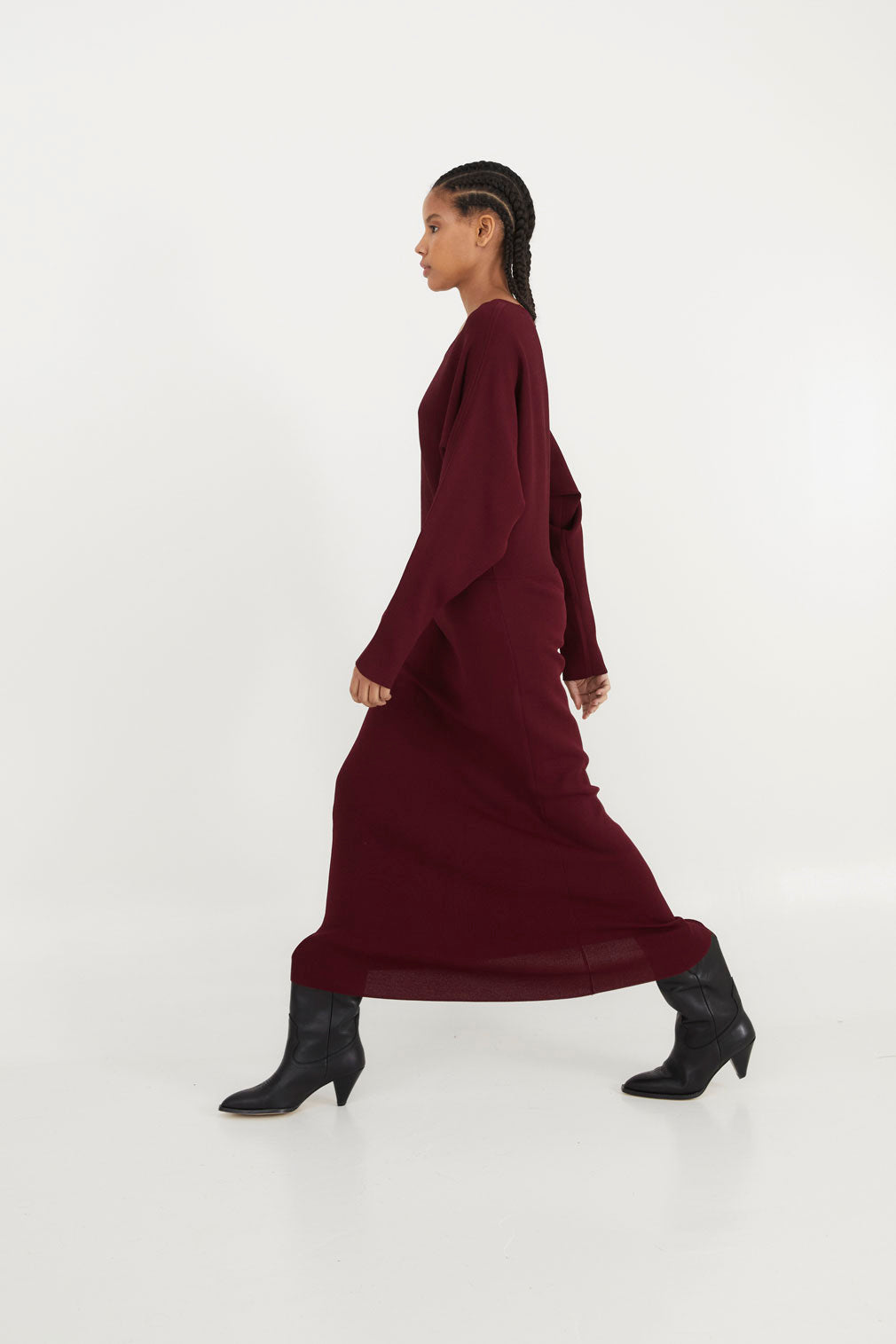 LUCIA DRESS BURGUNDY KNIT