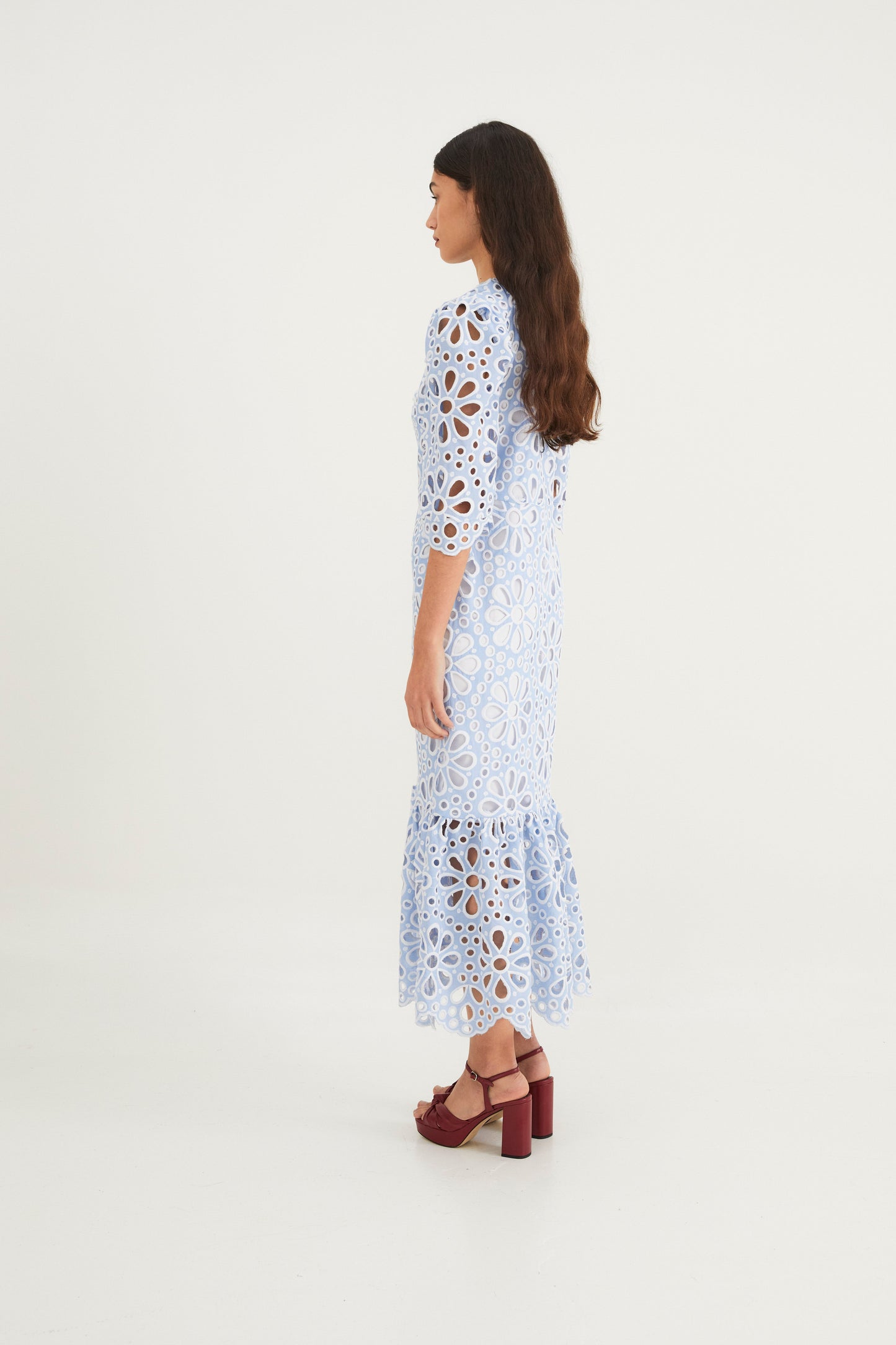 LEYRE BLUE DIE-CUT DRESS