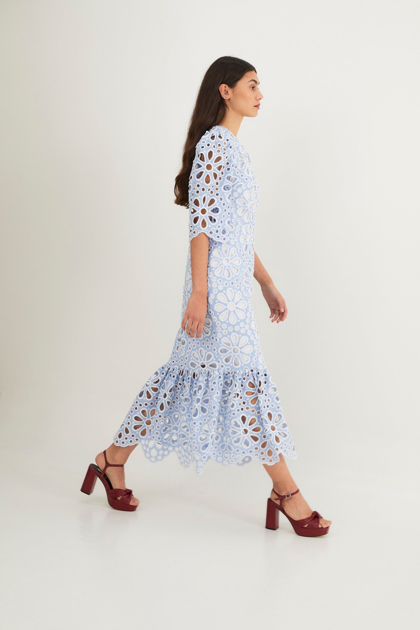 LEYRE BLUE DIE-CUT DRESS