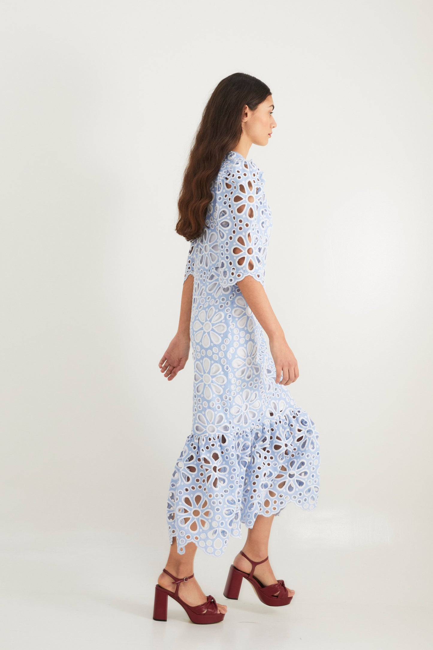 LEYRE BLUE DIE-CUT DRESS