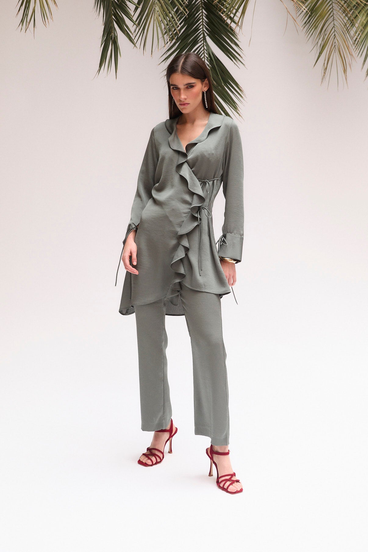 TUNIC WITH LACE SETBON SMOKE