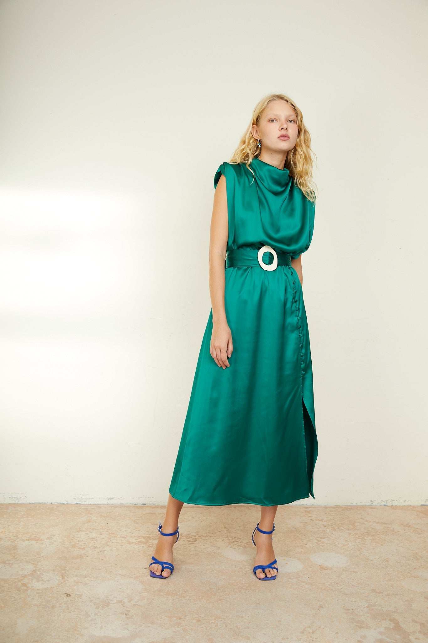 VESTIDO VAL SATEN VERDE