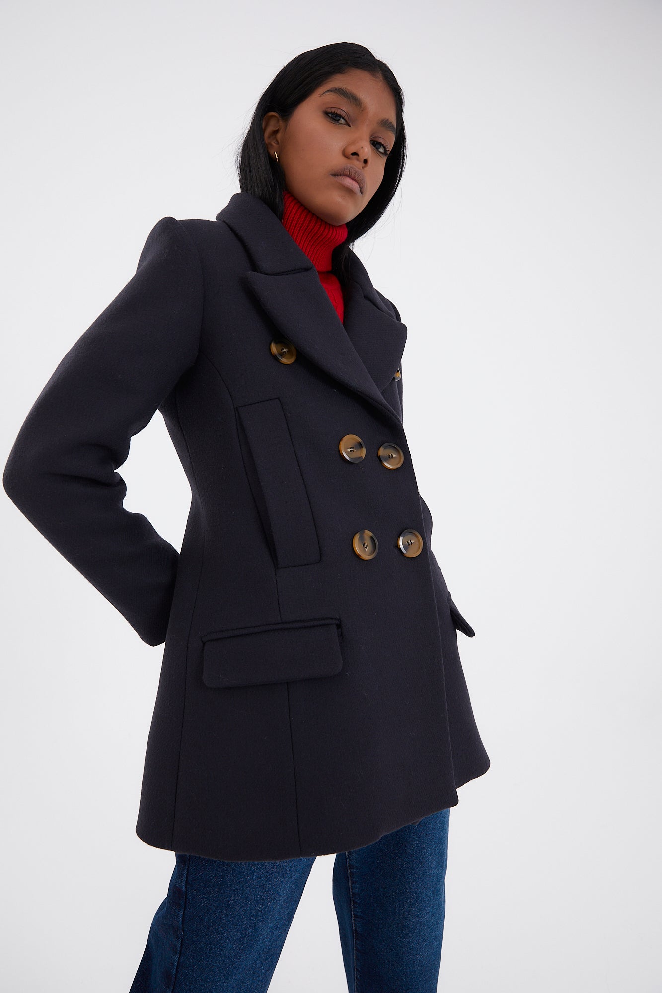 ABRIGO TABARDO PAÑO MARINO