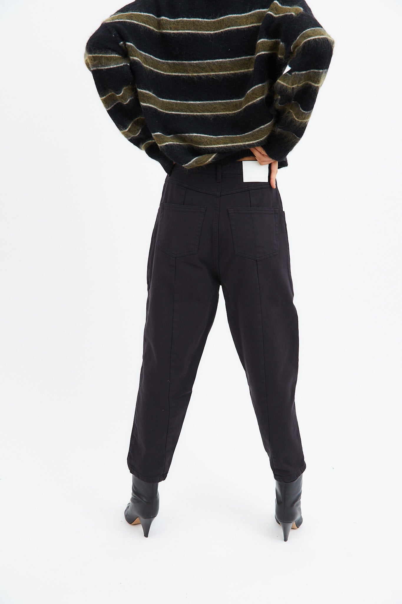 BLACK TWILL CARGO JEANS