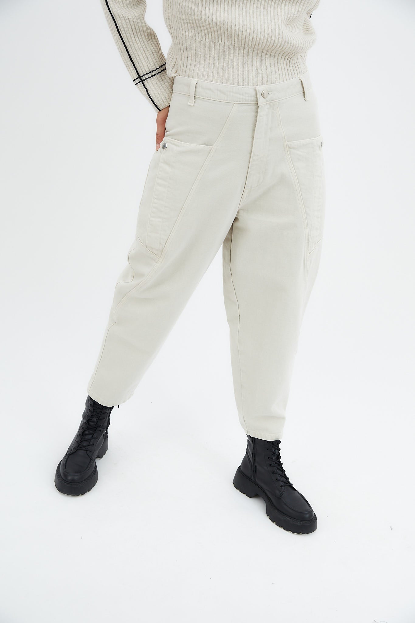 STONE TWILL CARGO JEANS